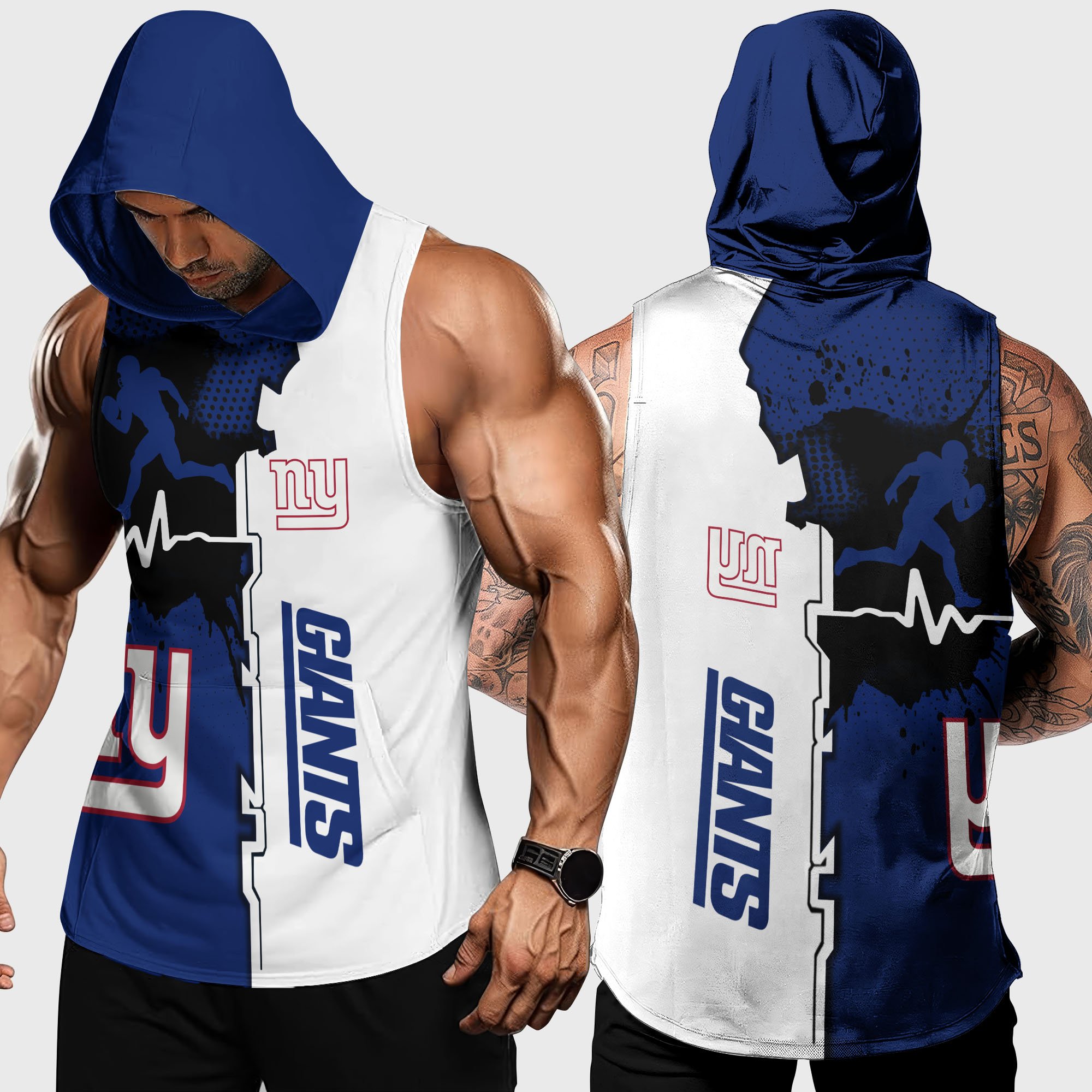 New York Giants Hoodie Tanktop Custom Your Name, Football Team Hoodie Tanktop, Gift For Football Lovers