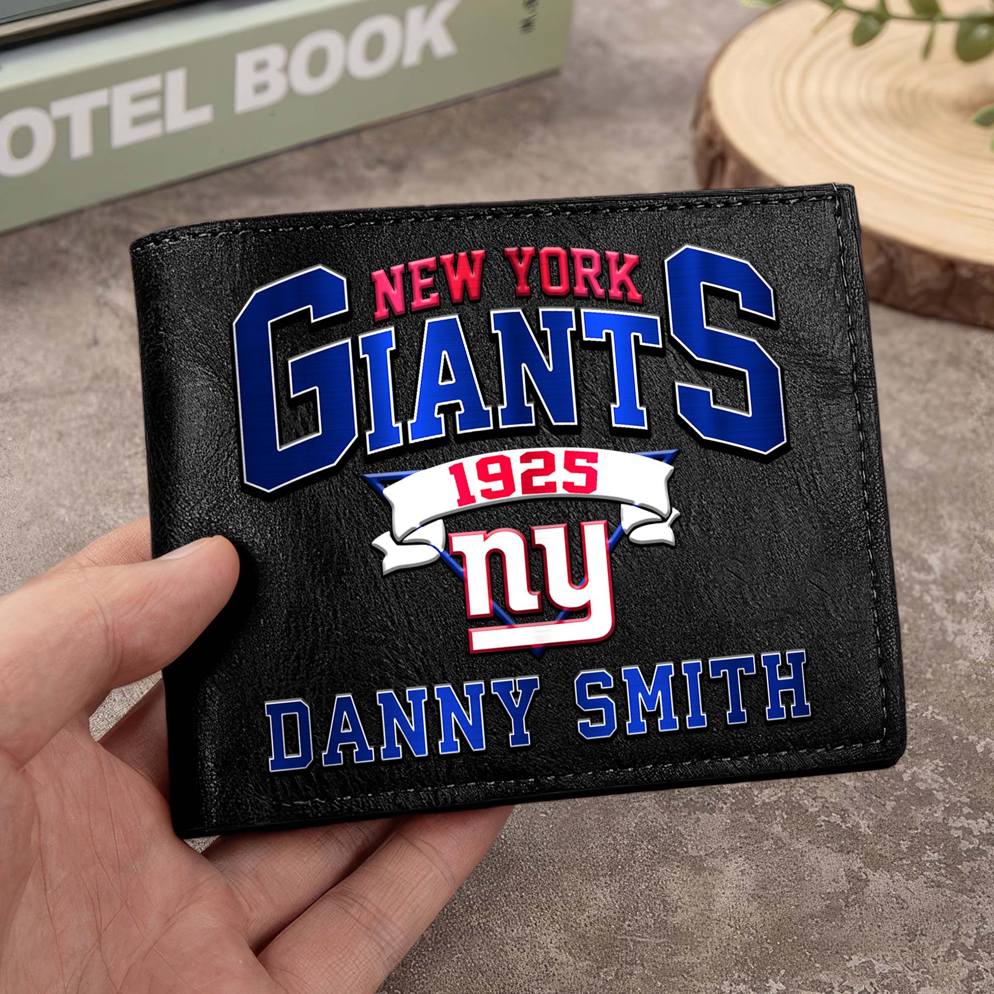 New York Giants Men Wallet Custom Your Name, Football Team Men Wallet For Fans, Gifts For Football Lovers