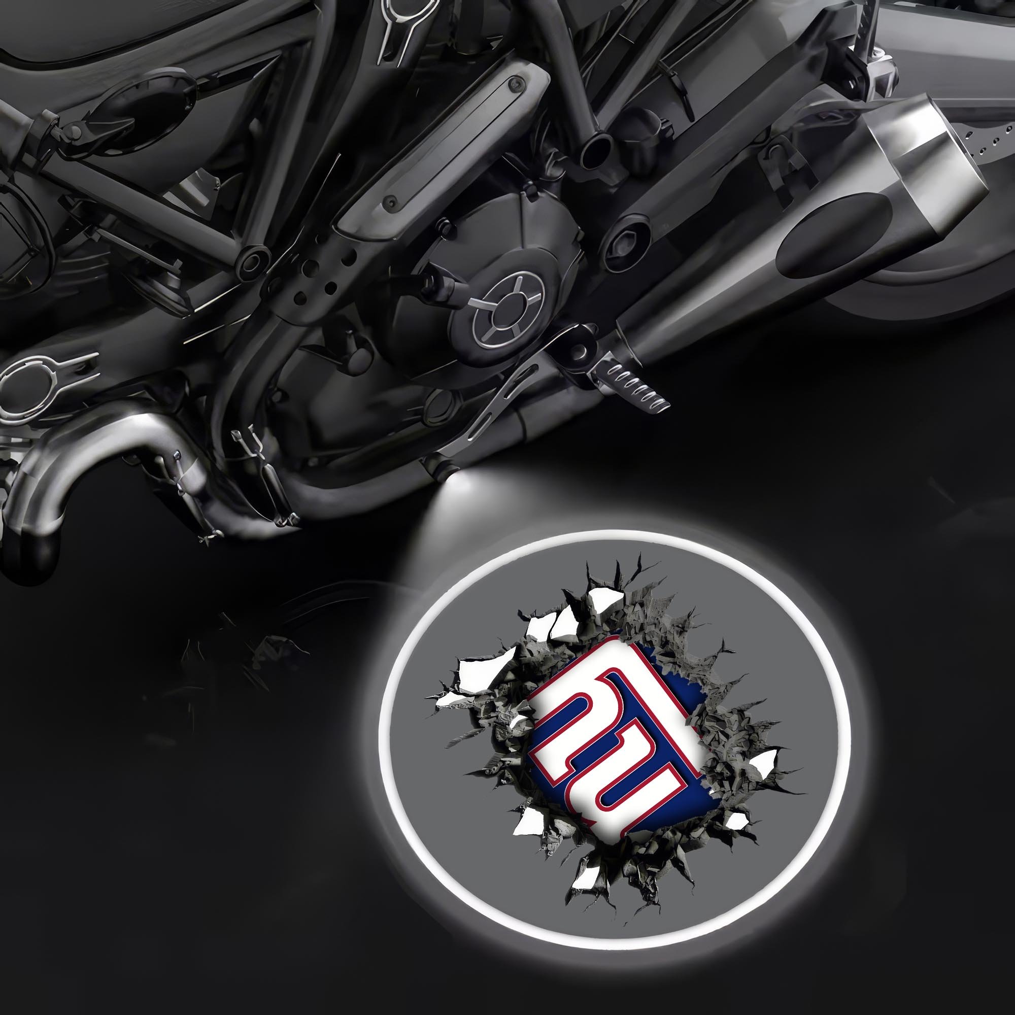 New York Giants Motorcycle Projection Lamp Light, Gifts For Fan