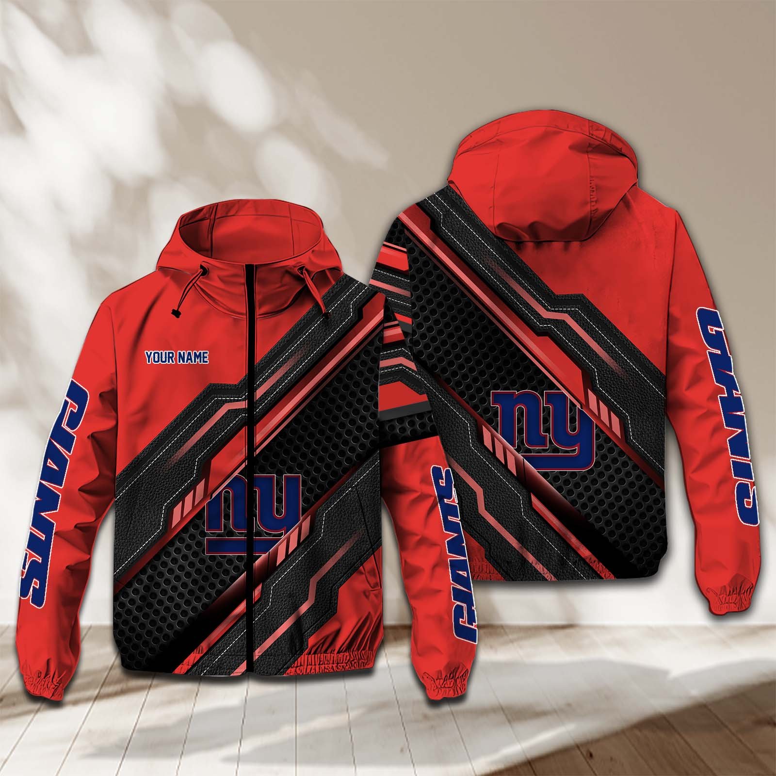 New York Giants NFL Personalized Windbreaker Jacket For Fan
