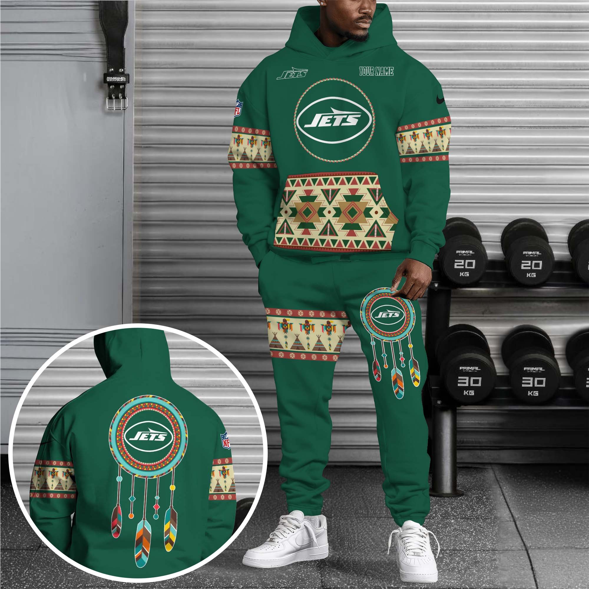 New York Jets Hoodie Sweatpants Set Custom Your Name, Sport Hoodie Sweatpants Set, Sport Gifts For Fan