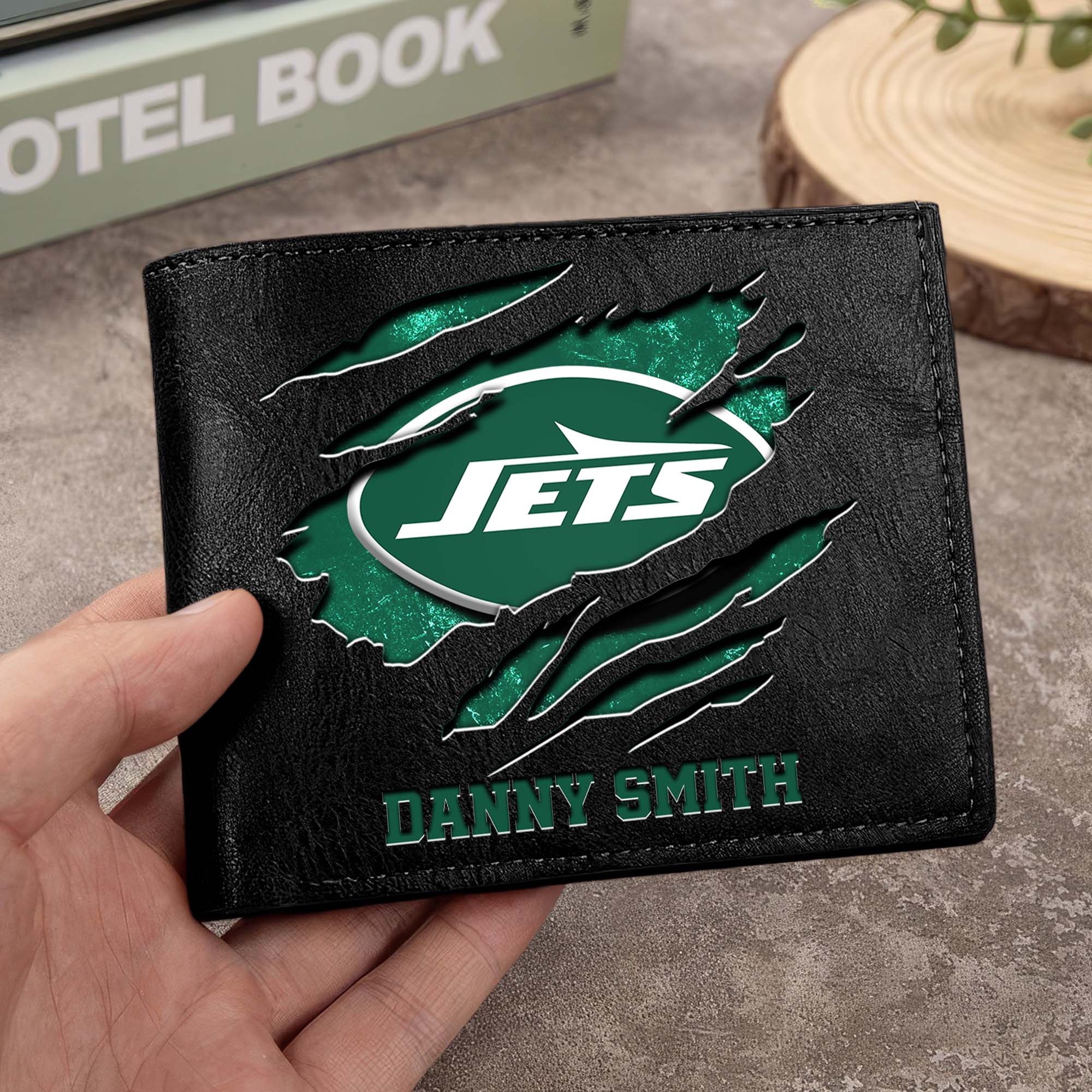 New York Jets Men Wallet Custom Your Name, Football Team Men Wallet For Fans, Gifts For Football Lovers