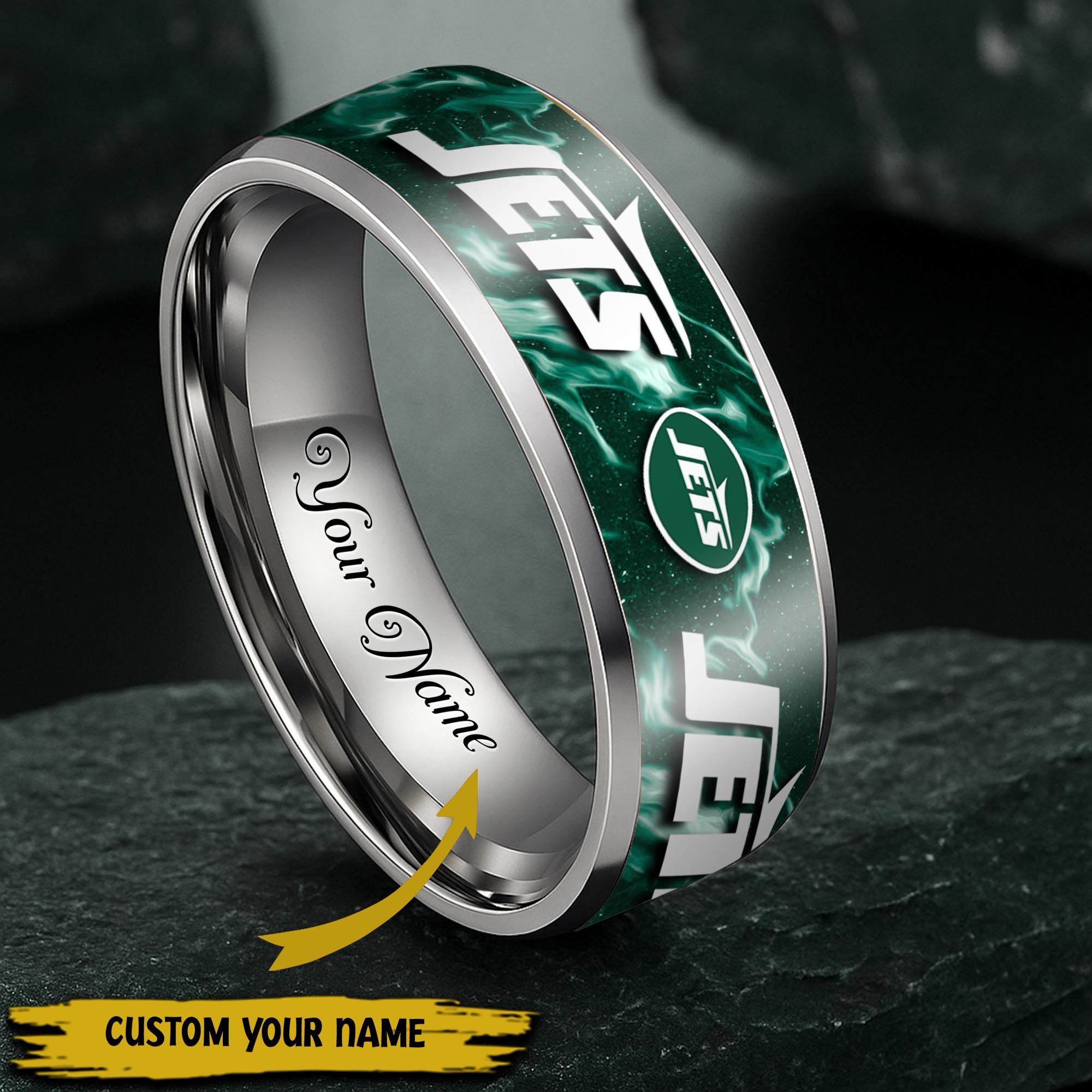 New York Jets Stainless Steel Rings Comes With Box 2025 Versions, Gifts For Fan