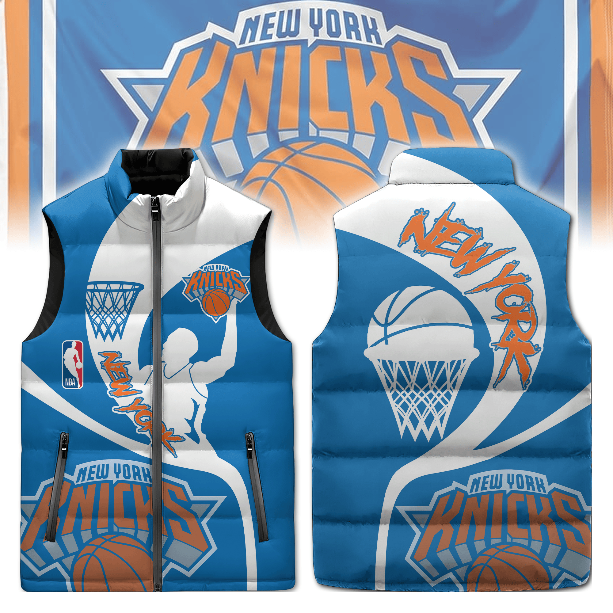 New York Knicks NBA Sleeveless Puffer Jacket
