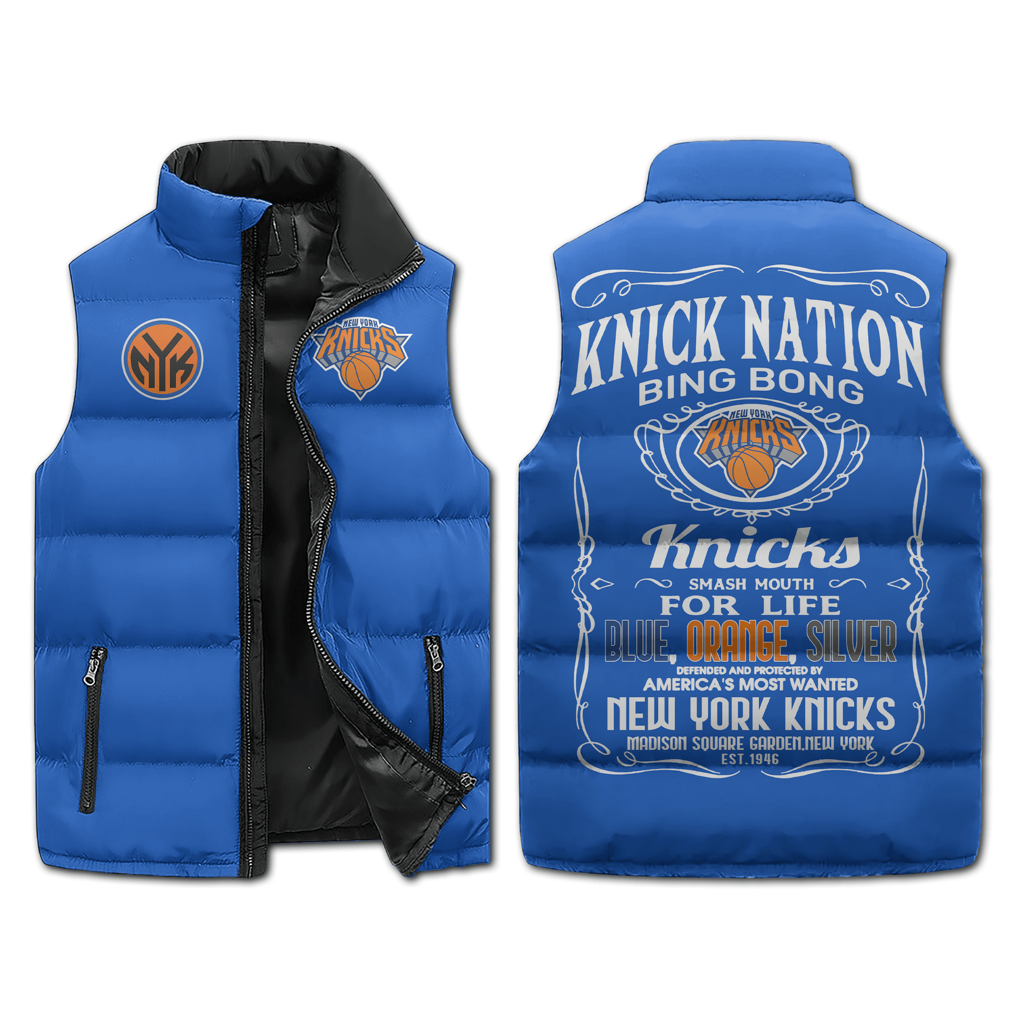 New York Knicks NBA Sleeveless Puffer Jacket