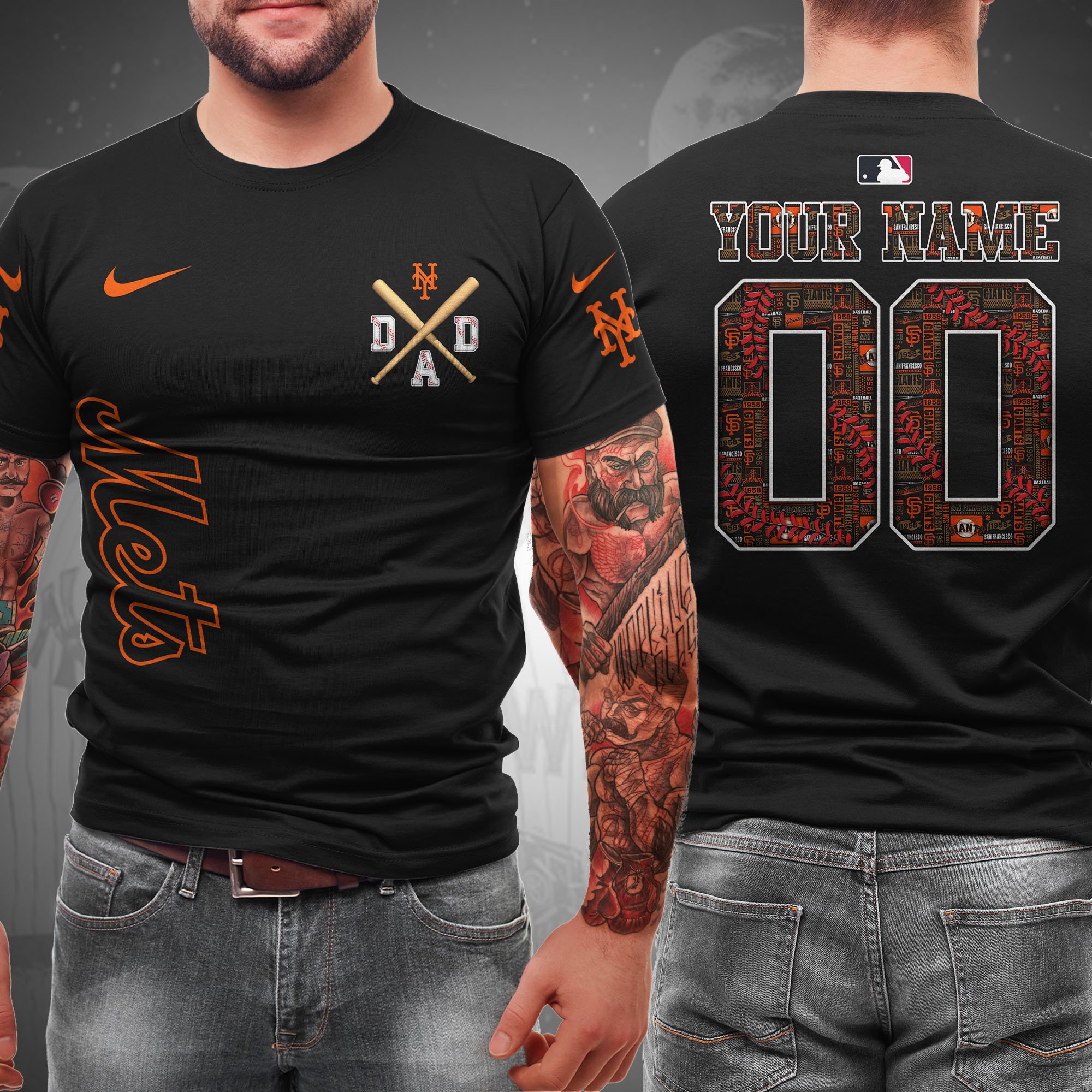 New York Mets T-Shirt Custom Name And Number, Sport Team Shirt, Gifts For Dad 