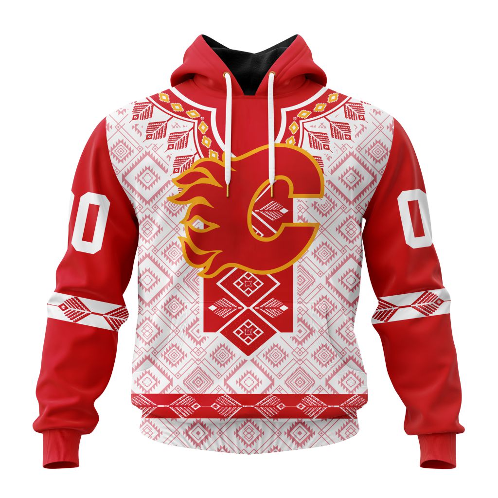NHL Calgary Flames Special Native Heritage Design Unisex Performance Hoodie