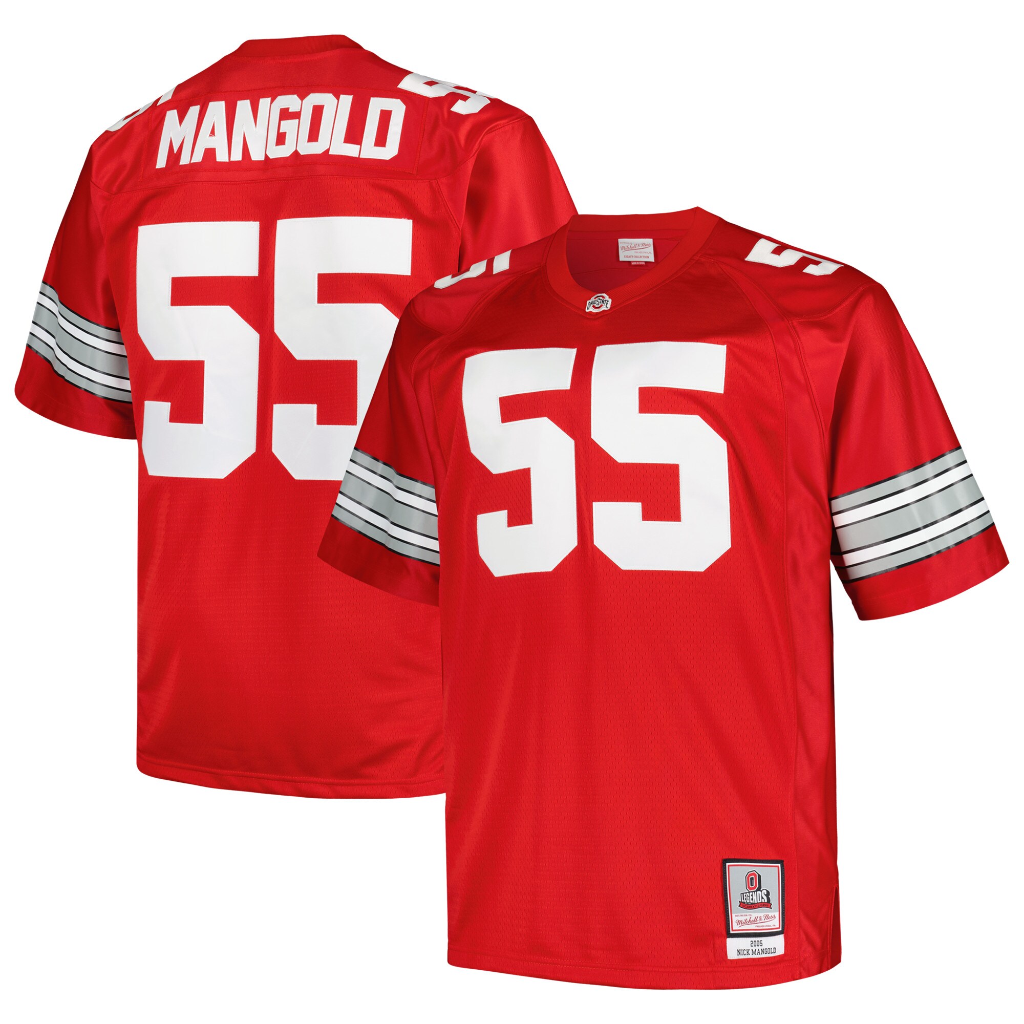 Nick Mangold Ohio State Buckeyes Mitchell  Ness Big  Tall Legacy Jersey - Scarlet