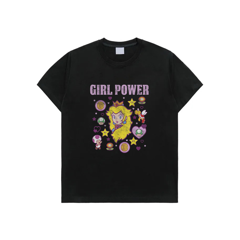 Nintendo Super Mario Peach Girl Power Icons Graphic T-Shirt T-Shirt 1