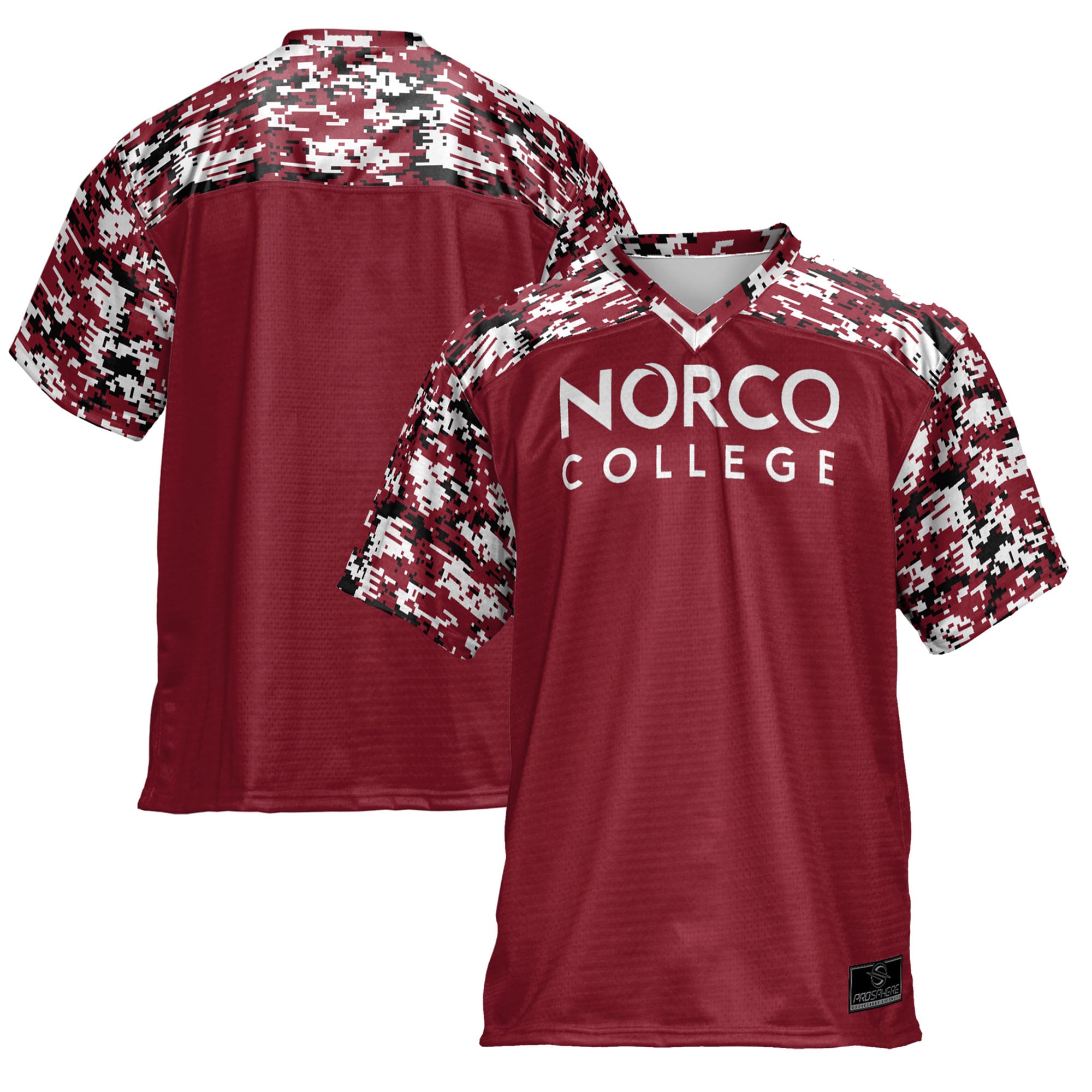 Norco College Mustangs Prosphere Youth Camo Football Jersey - Red