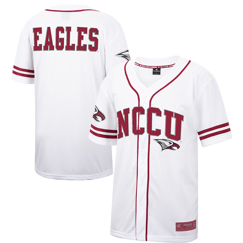 North Carolina Central Eagles Colosseum Free Spirited Mesh Button Up Baseball Jersey - White
