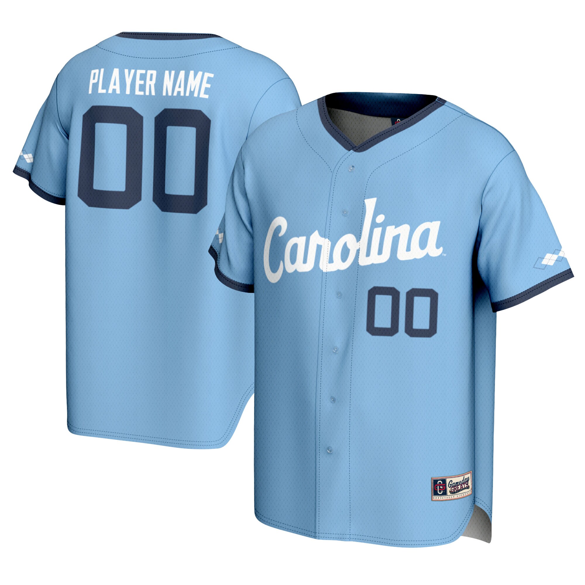 North Carolina Tar Heels Gameday Greats Carolina Blue NIL Pick A Player Lightweight Baseball Jersey - Light Blue