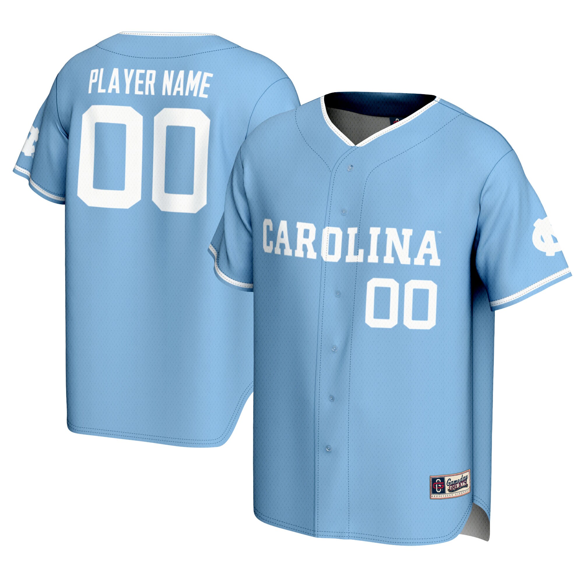 North Carolina Tar Heels Gameday Greats NIL Pick A Player Lightweight Baseball Jersey - Carolina Blue