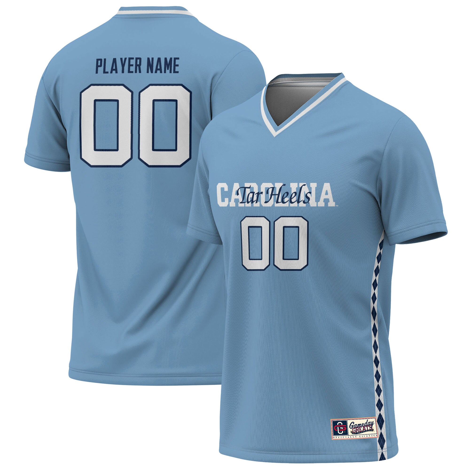 North Carolina Tar Heels Gameday Greats Unisex NIL Pick A Player Lightweight Womens Soccer Jersey - Carolina Blue