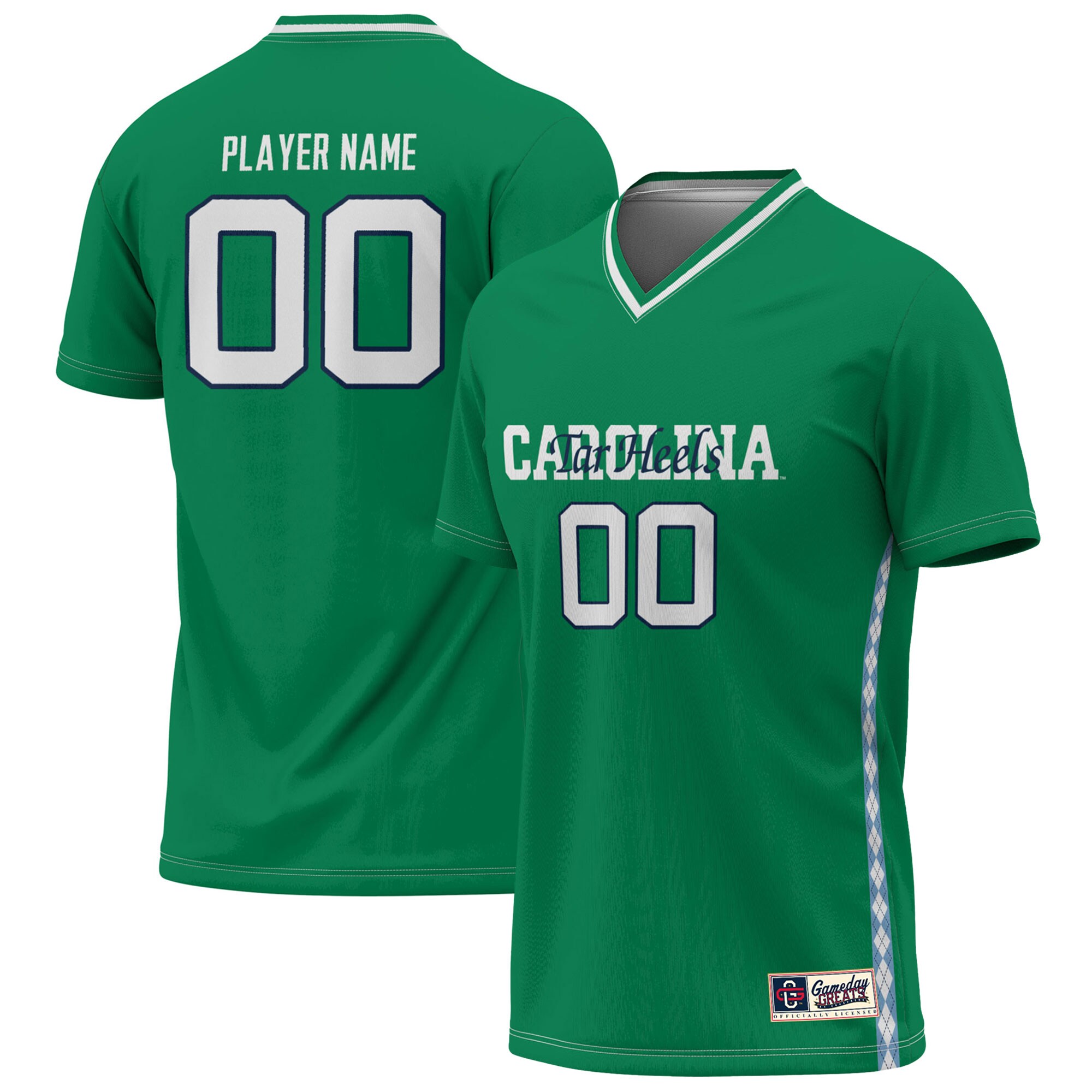 North Carolina Tar Heels Gameday Greats Unisex NIL Pick A Player Womens Soccer Lightweight Fashion Goalie Jersey - Green