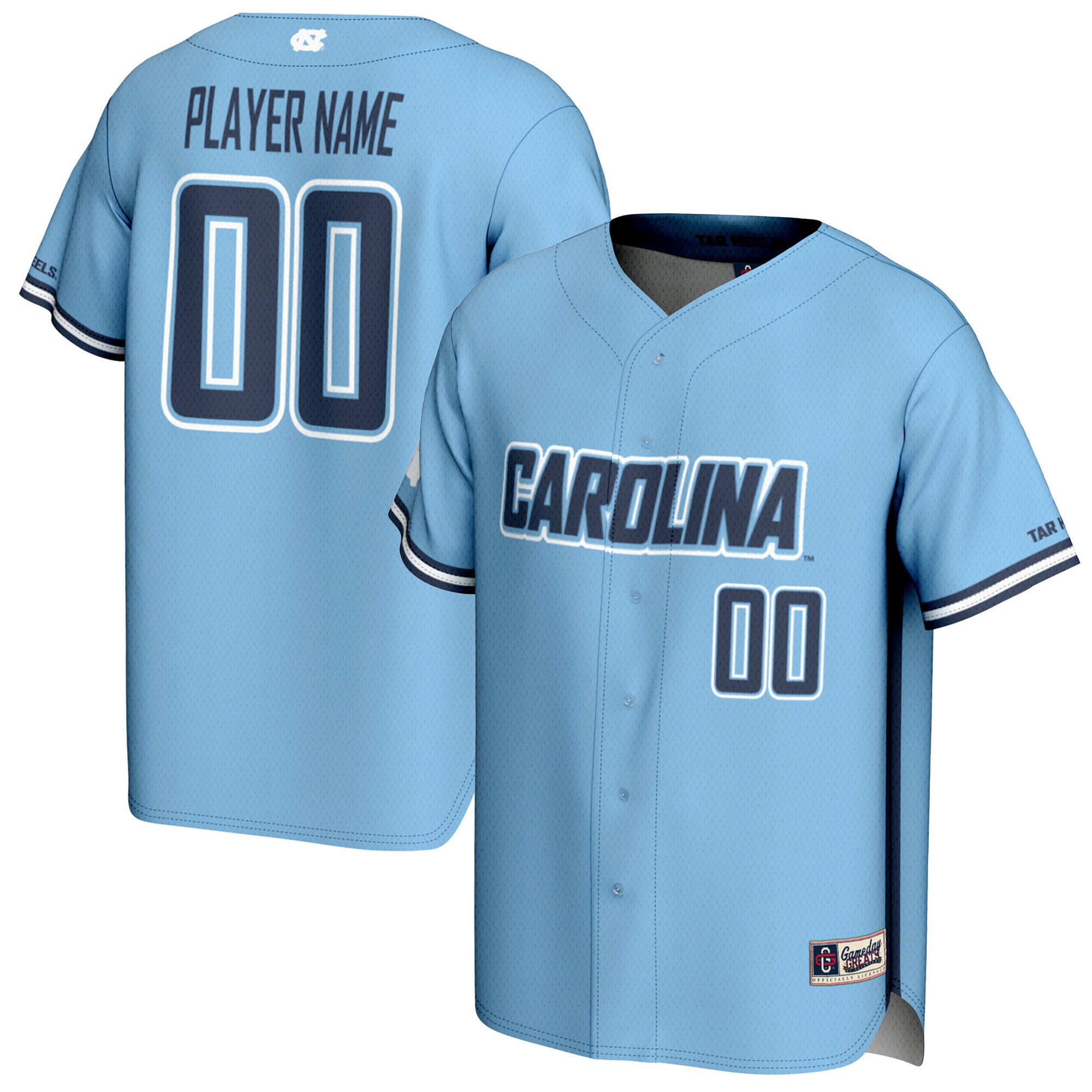 North Carolina Tar Heels Gameday Greats Youth NIL Pick A Player Baseball Lightweight Jersey - Carolina Blue