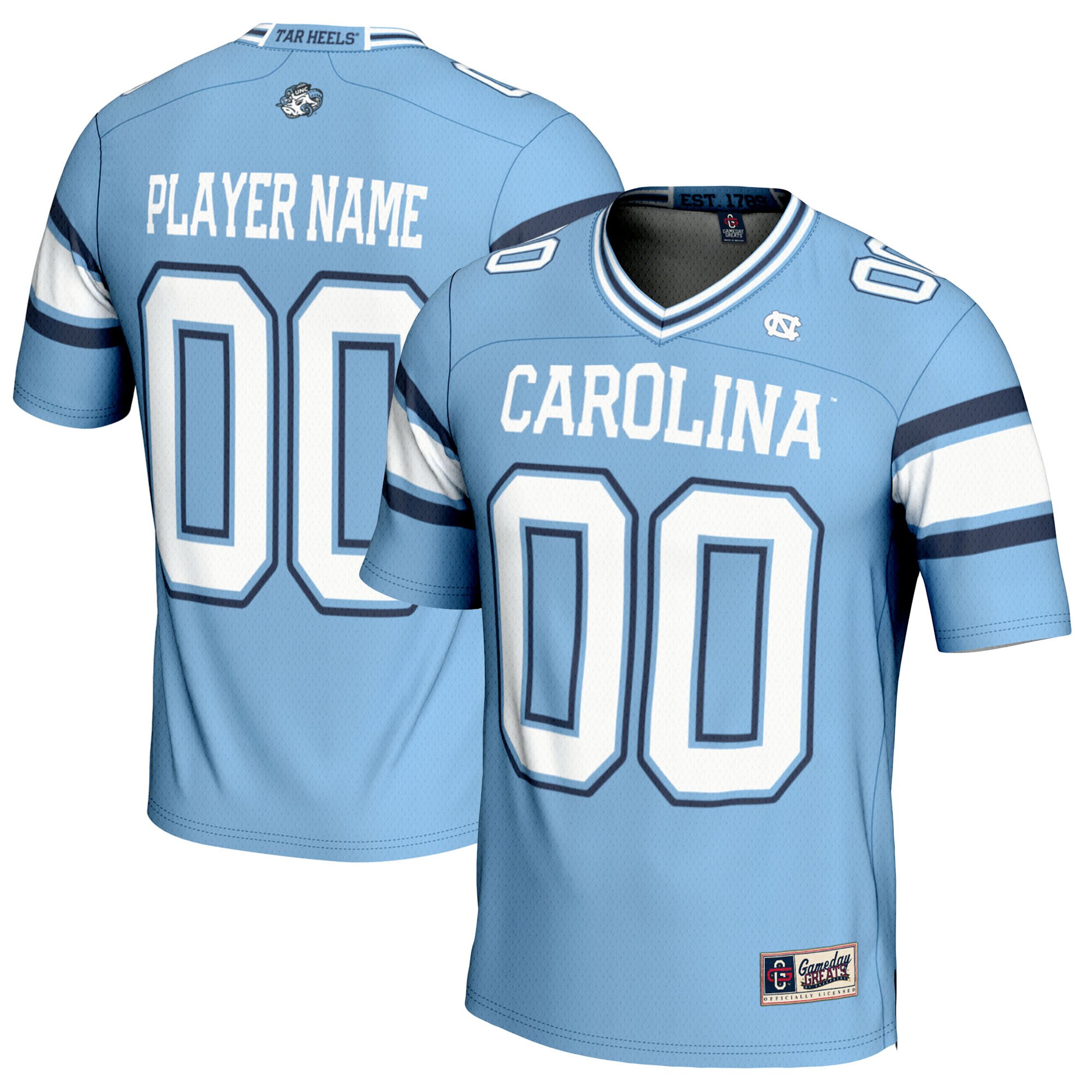North Carolina Tar Heels Gameday Greats Youth NIL Pick A Player Football Jersey - Carolina Blue