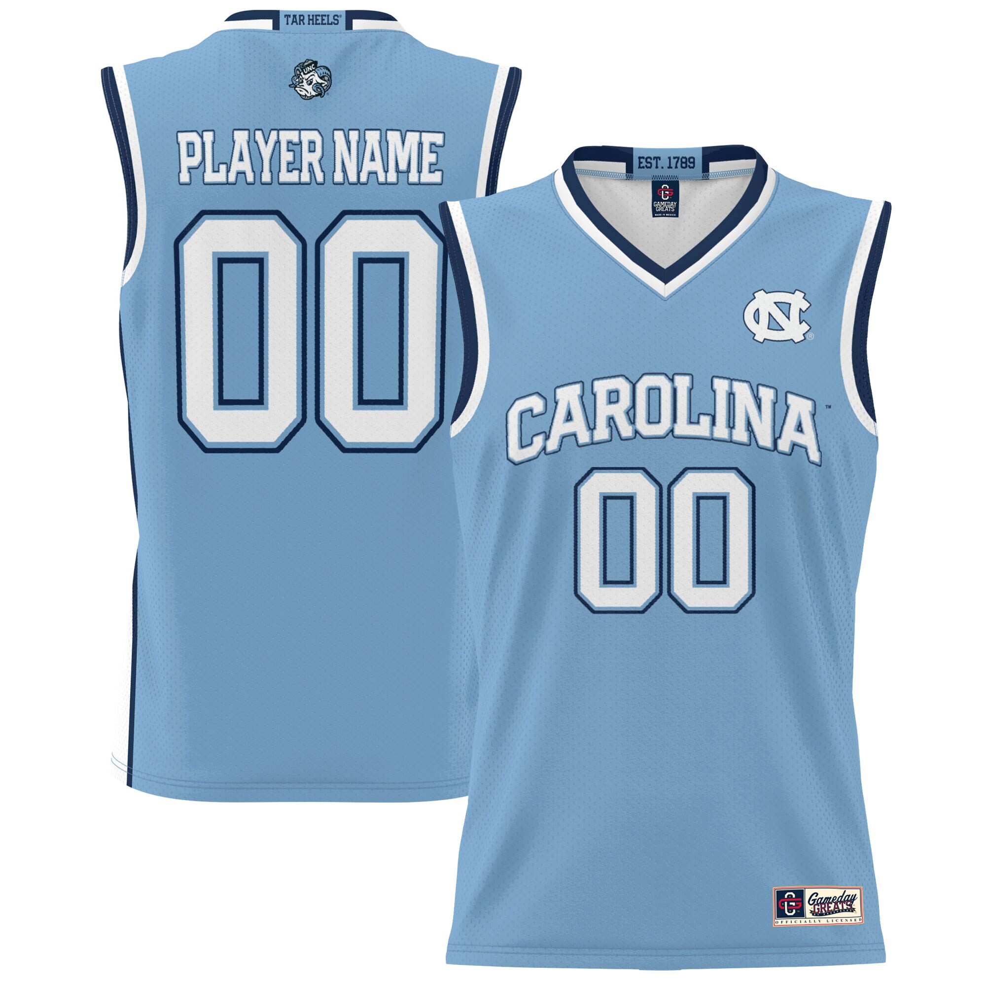 North Carolina Tar Heels Gameday Greats Youth NIL Pick A Player Lightweight Basketball Jersey - Carolina Blue