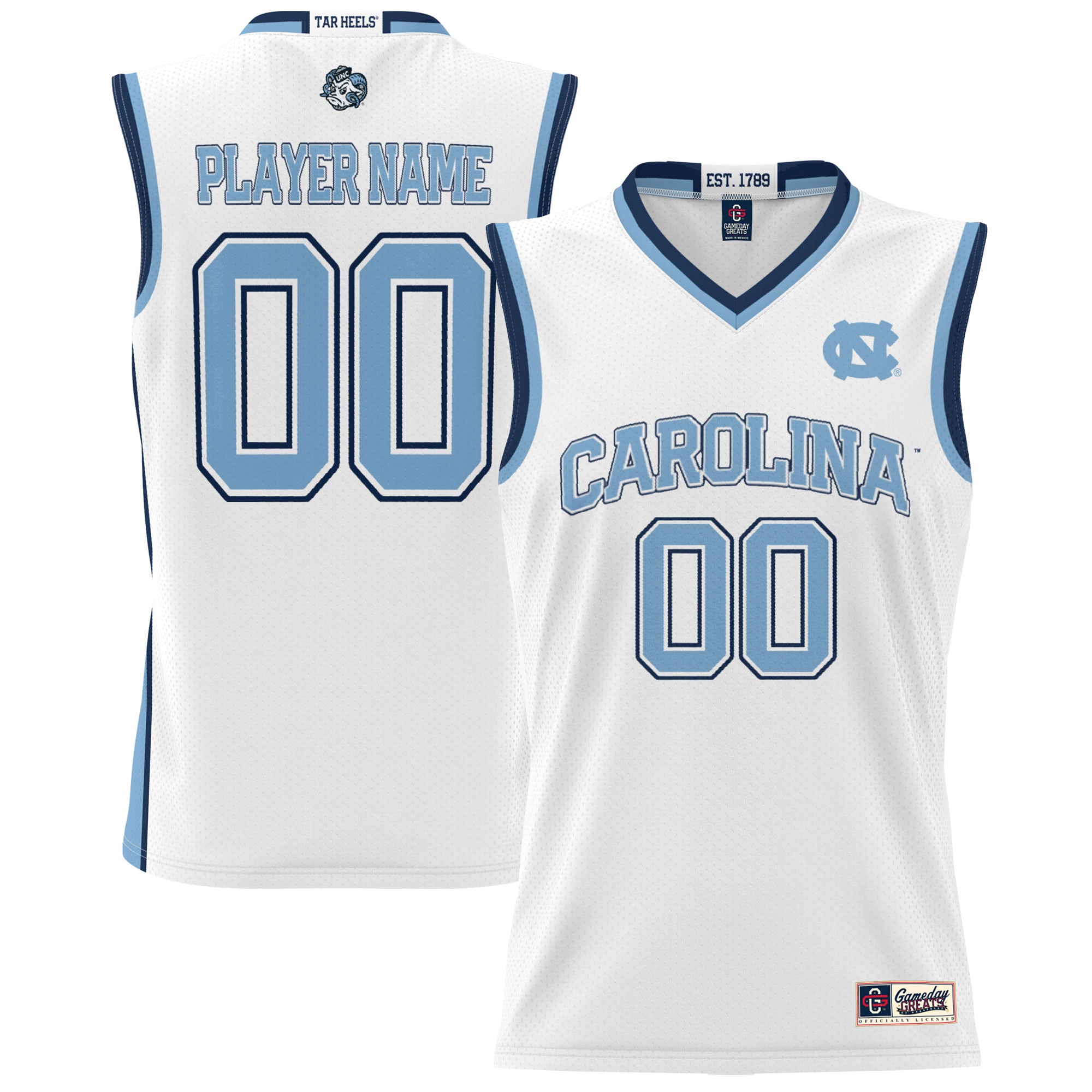North Carolina Tar Heels Gameday Greats Youth NIL Pick A Player Lightweight Basketball Jersey - White
