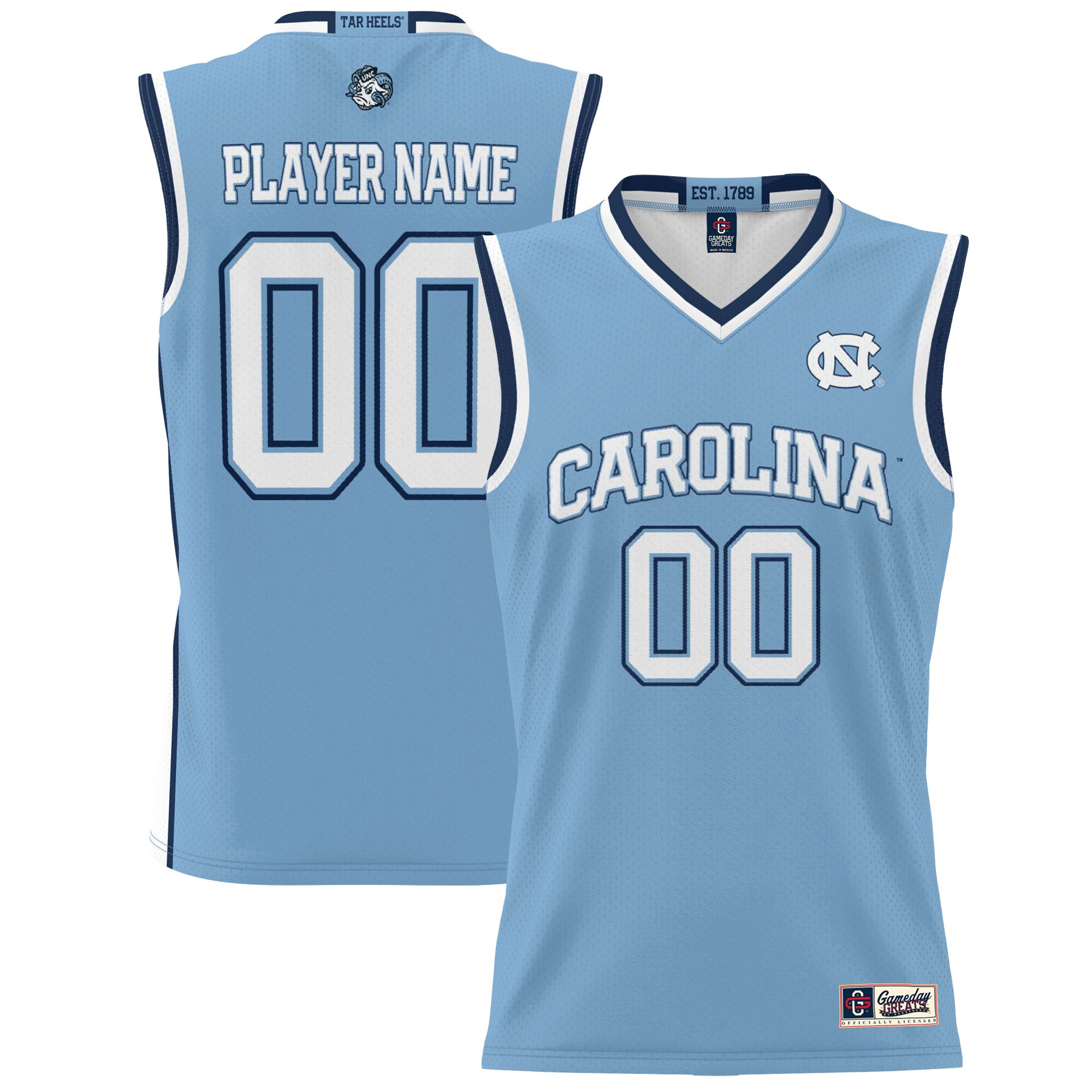 North Carolina Tar Heels Gameday Greats Youth NIL Pick A Player Lightweight Womens Basketball Jersey - Carolina Blue