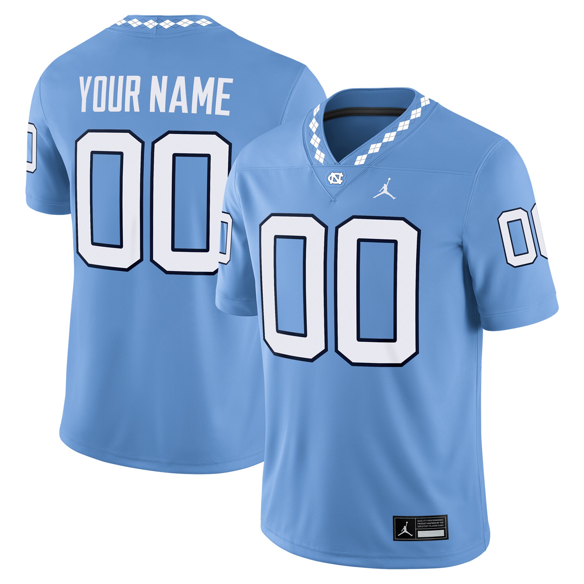 North Carolina Tar Heels Jordan Brand Custom Game Jersey - Carolina Blue
