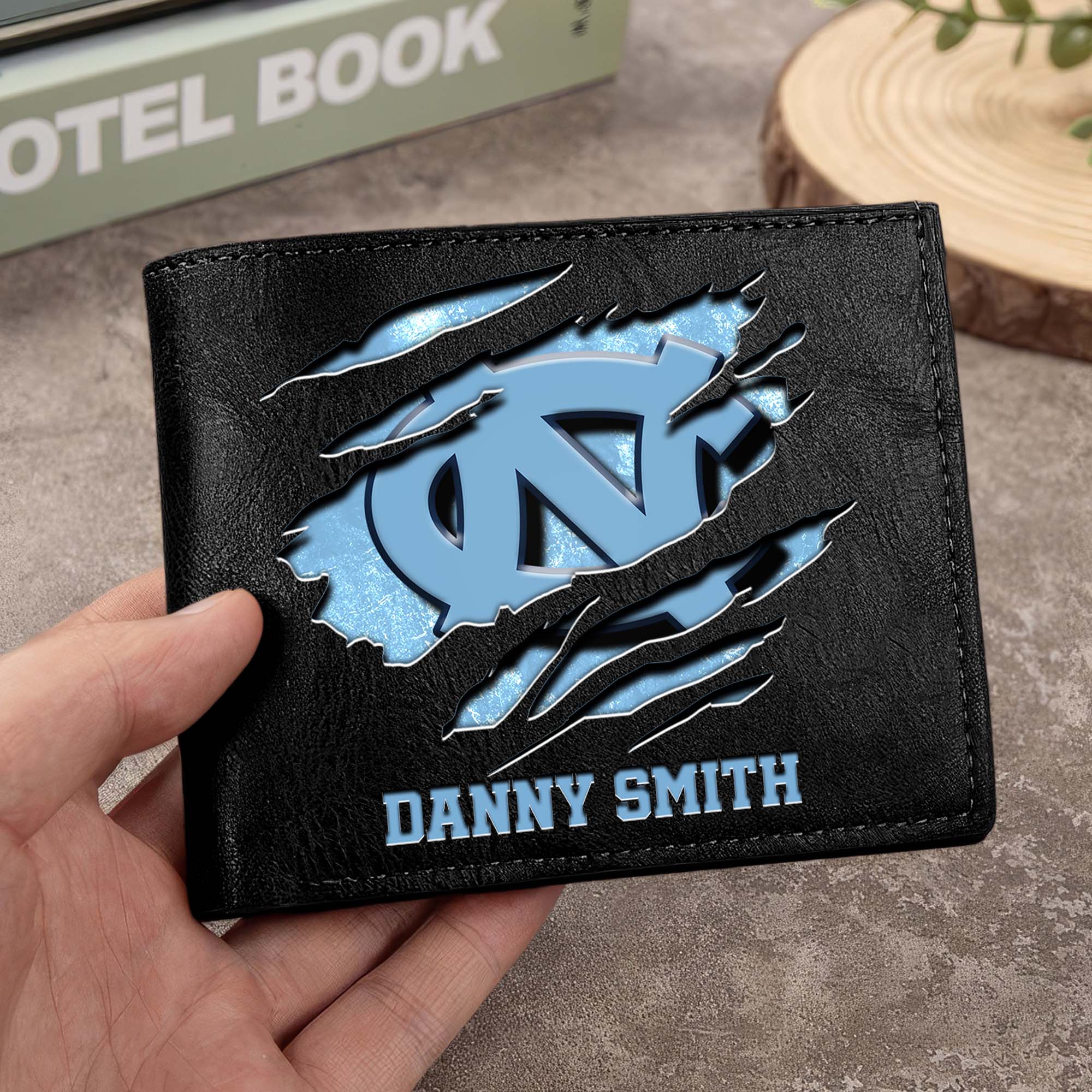 North Carolina Tar Heels Men Wallet Custom Your Name, Football Team Men Wallet For Fans, Gifts For Football Lovers