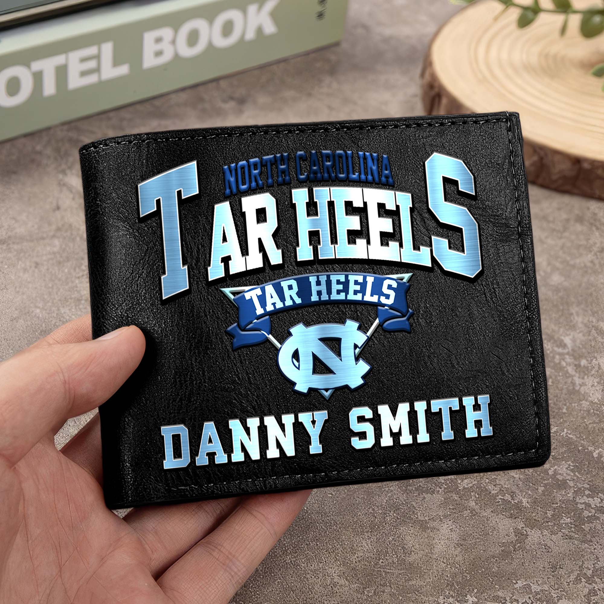 North Carolina Tar Heels Men Wallet Custom Your Name, Football Team Men Wallet For Fans, Gifts For Football Lovers