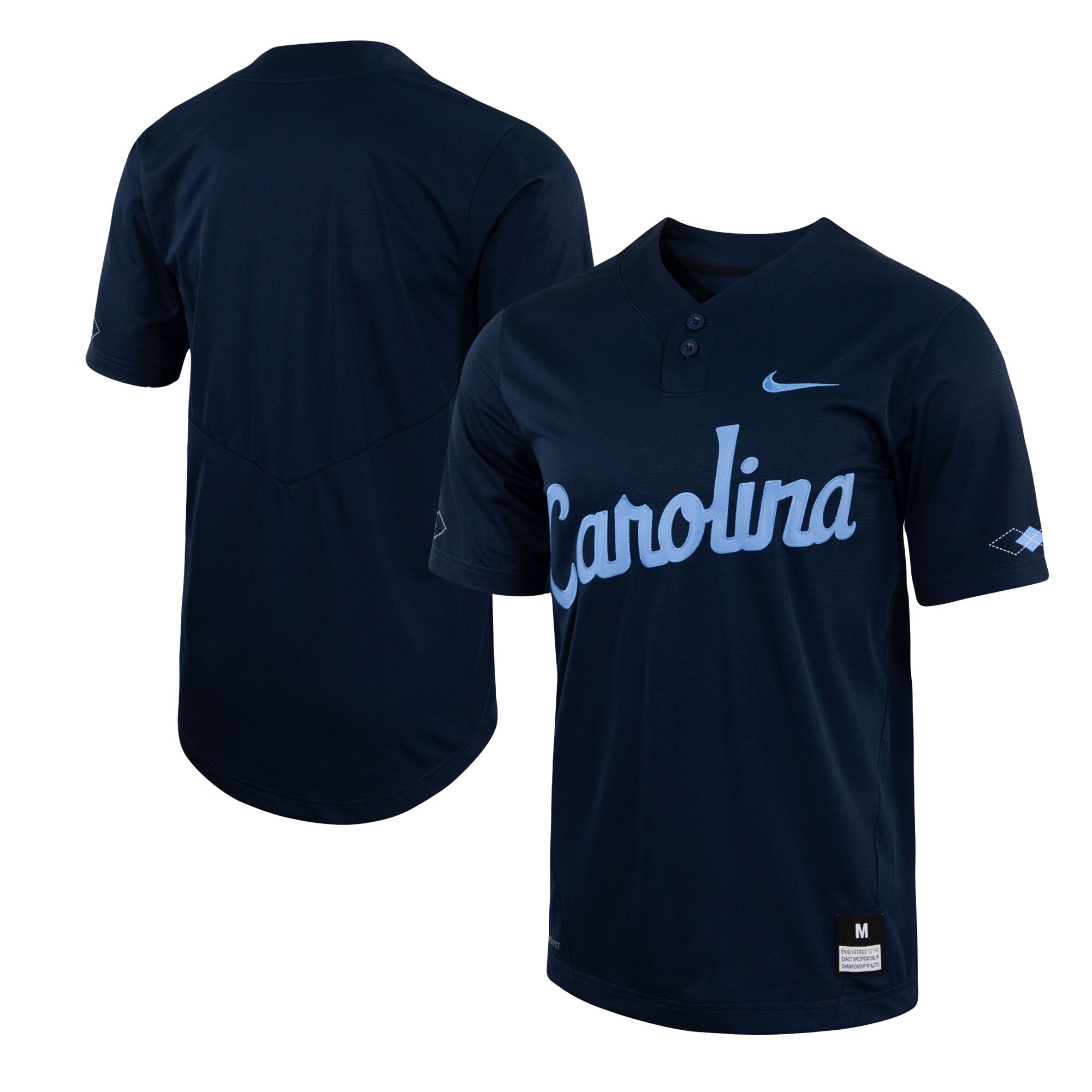 North Carolina Tar Heels Nike Two Button Replica Baseball Jersey - Navy