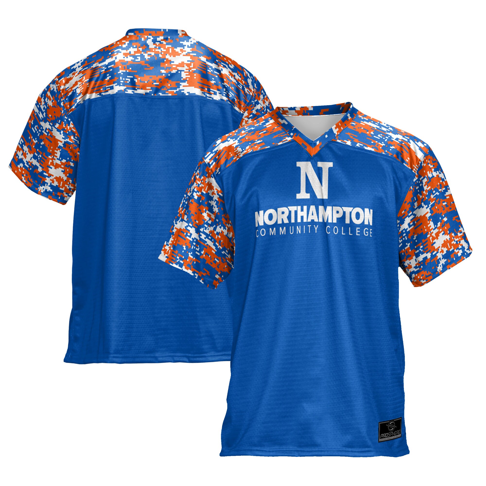 Northampton Community College Spartans Prosphere Youth Camo Football Jersey - Blue