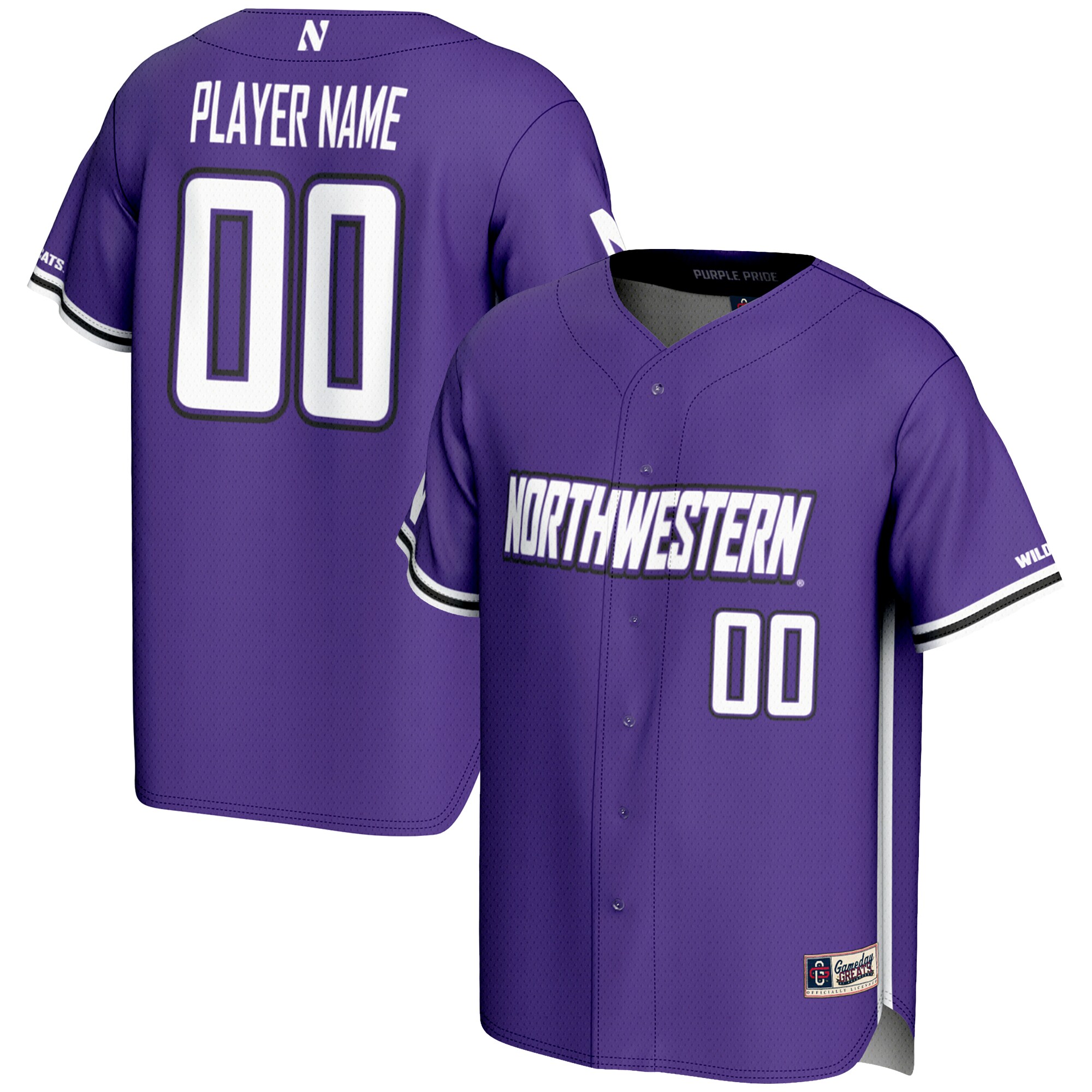 Northwestern Wildcats Gameday Greats NIL Pick A Player Lightweight Baseball Jersey - Purple