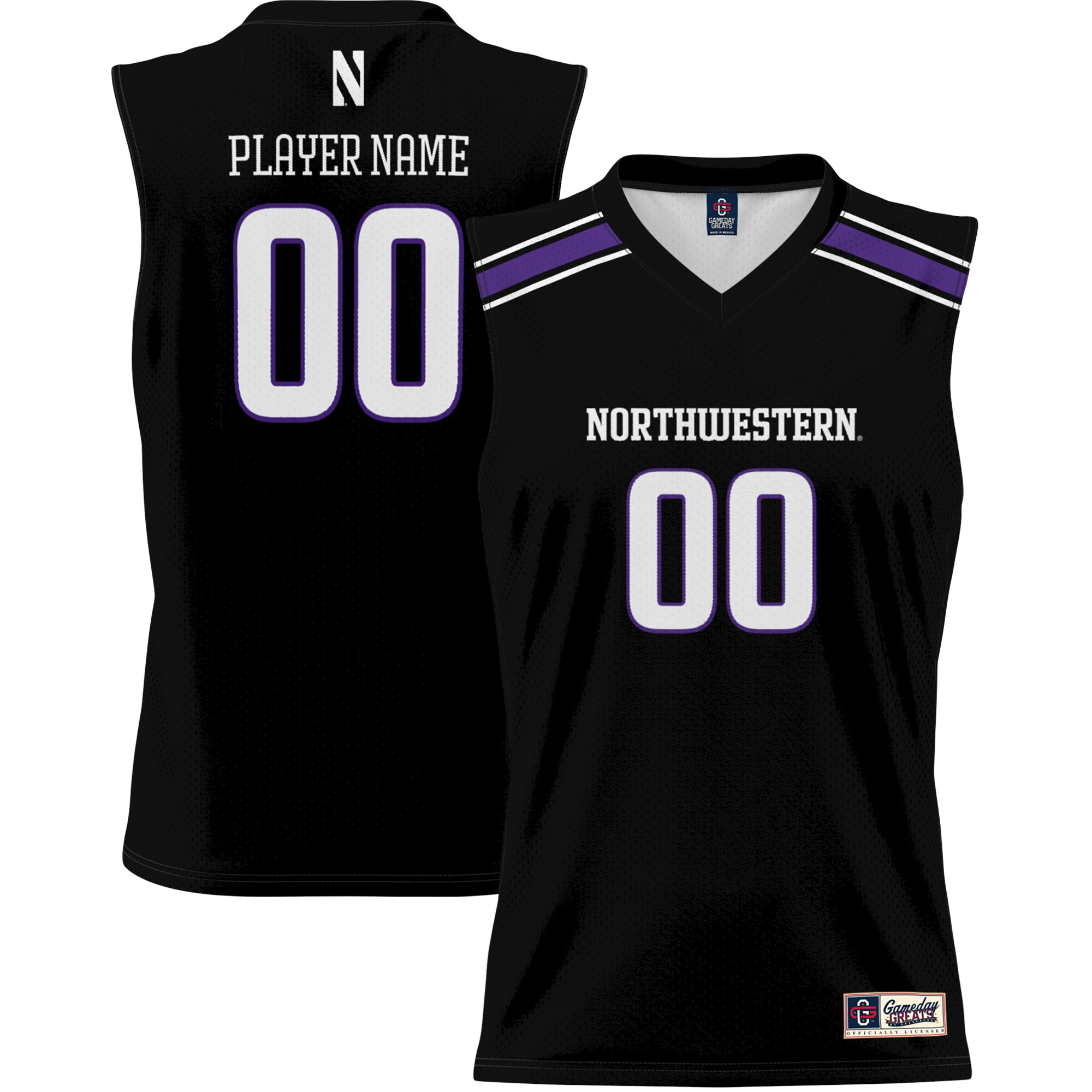 Northwestern Wildcats Gameday Greats NIL Pick A Player Mens Basketball Jersey - Black