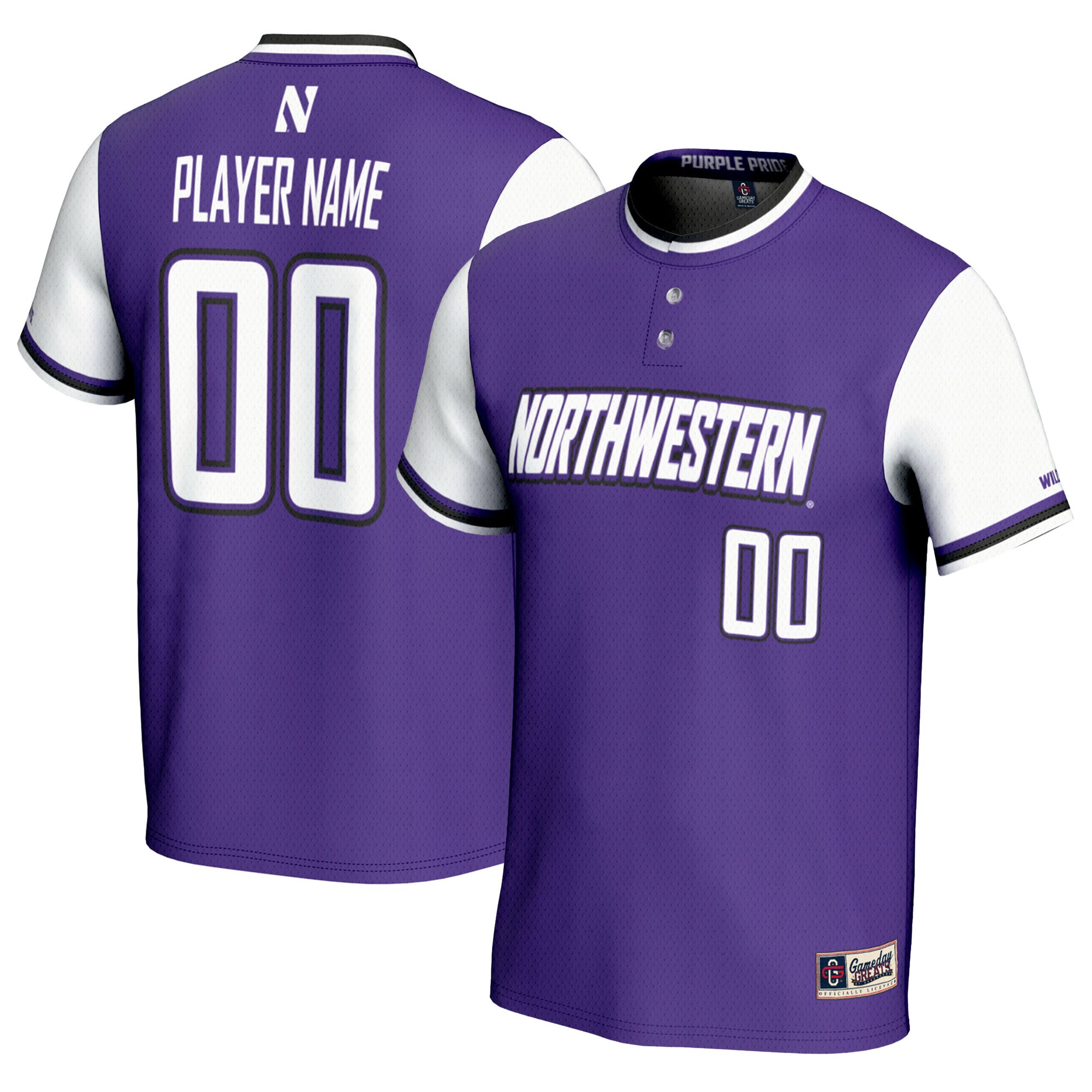 Northwestern Wildcats Gameday Greats Unisex NIL Pick A Player Lightweight Softball Jersey - Purple