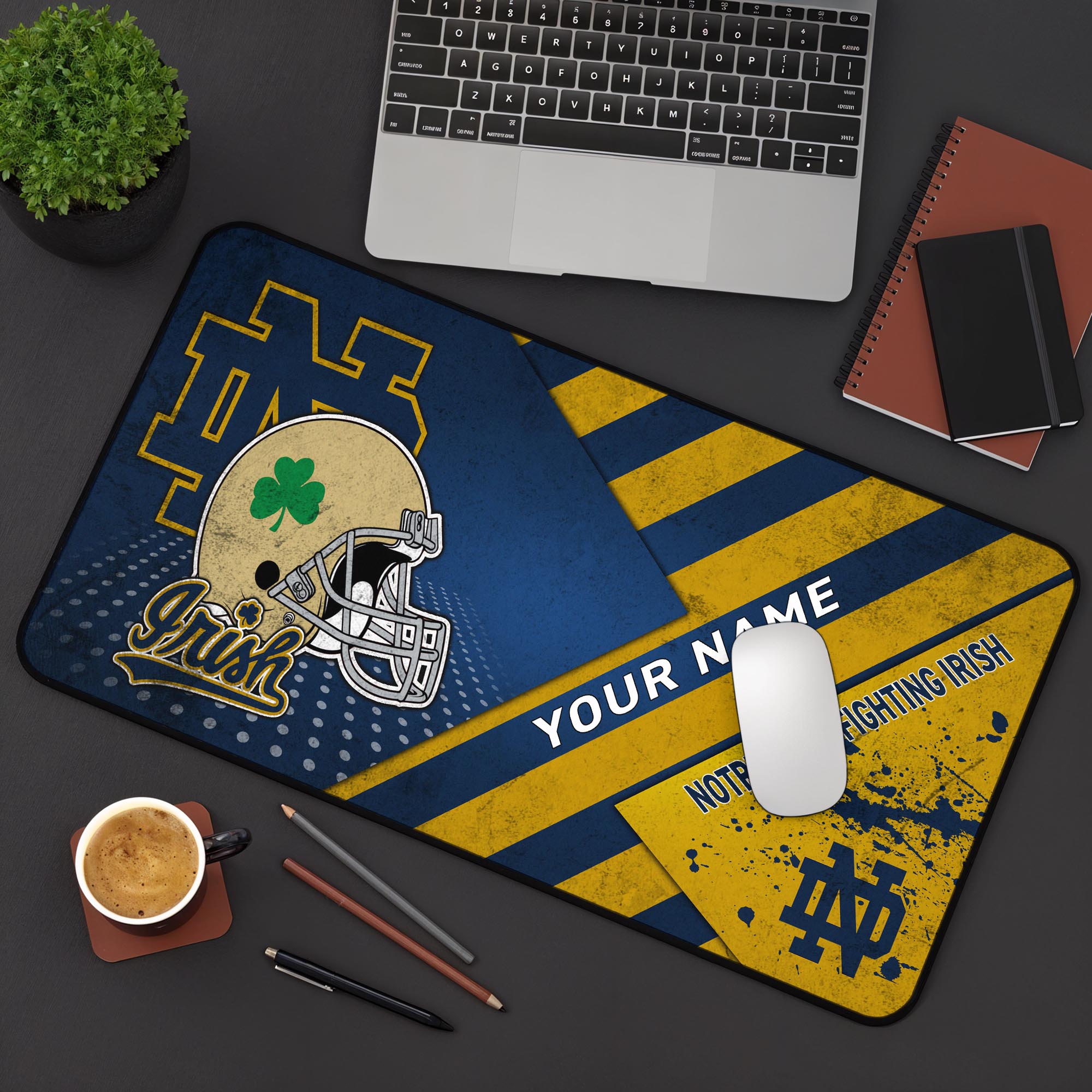 Notre Dame Fighting Irish 2025 Version Mouse Pad Custom Printed, Sport Team Mouse Pad, Sport Gift For Fans