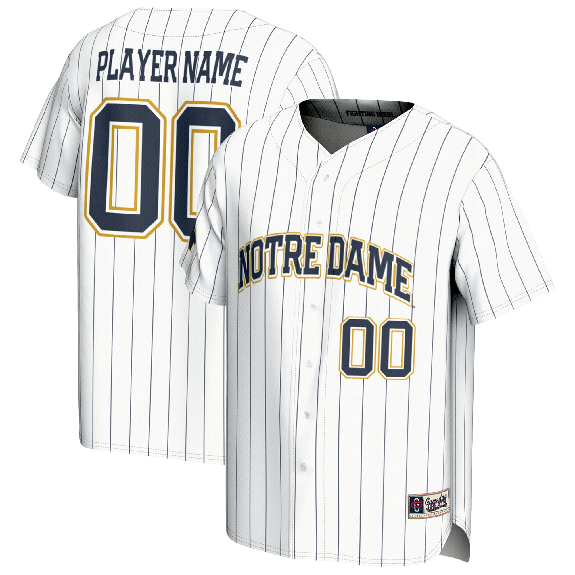 Notre Dame Fighting Irish Gameday Greats Youth NIL Pick A Player Baseball Lightweight Jersey - White