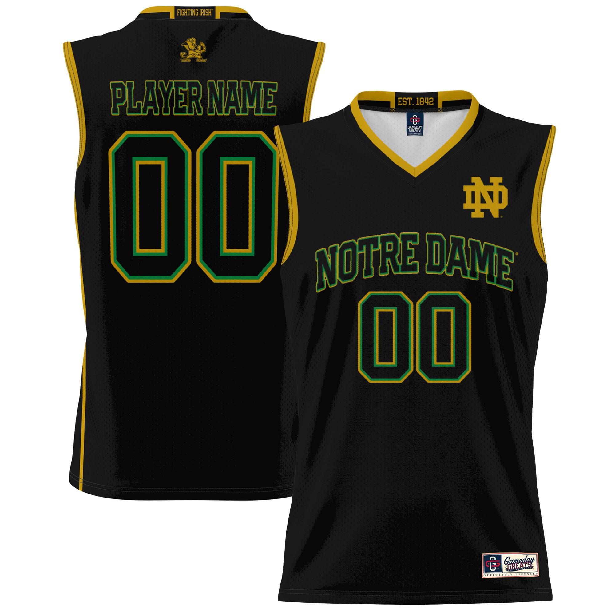 Notre Dame Fighting Irish Gameday Greats Youth NIL Pick A Player Lightweight Basketball Jersey - Black