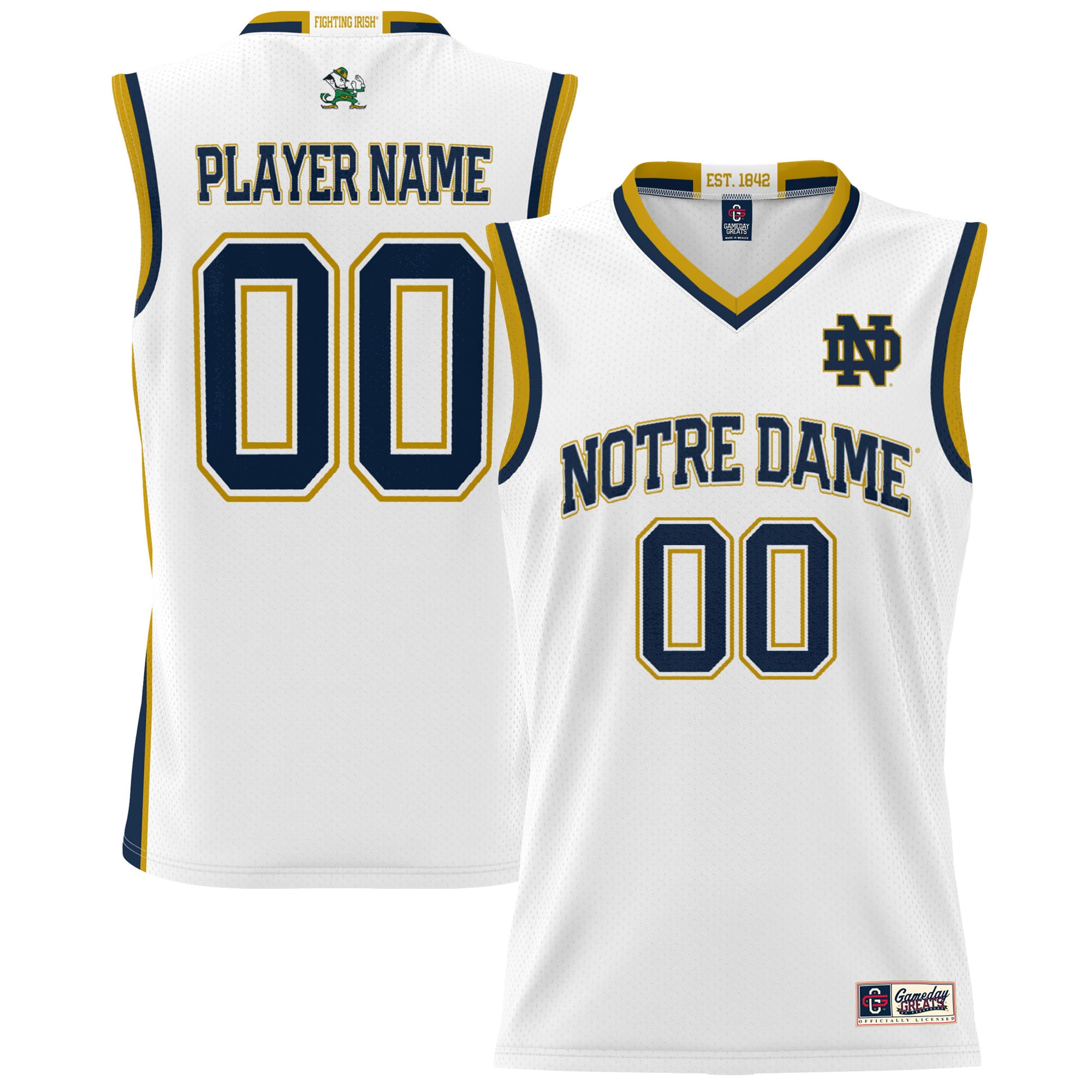 Notre Dame Fighting Irish Gameday Greats Youth NIL Pick A Player Lightweight Basketball Jersey - White