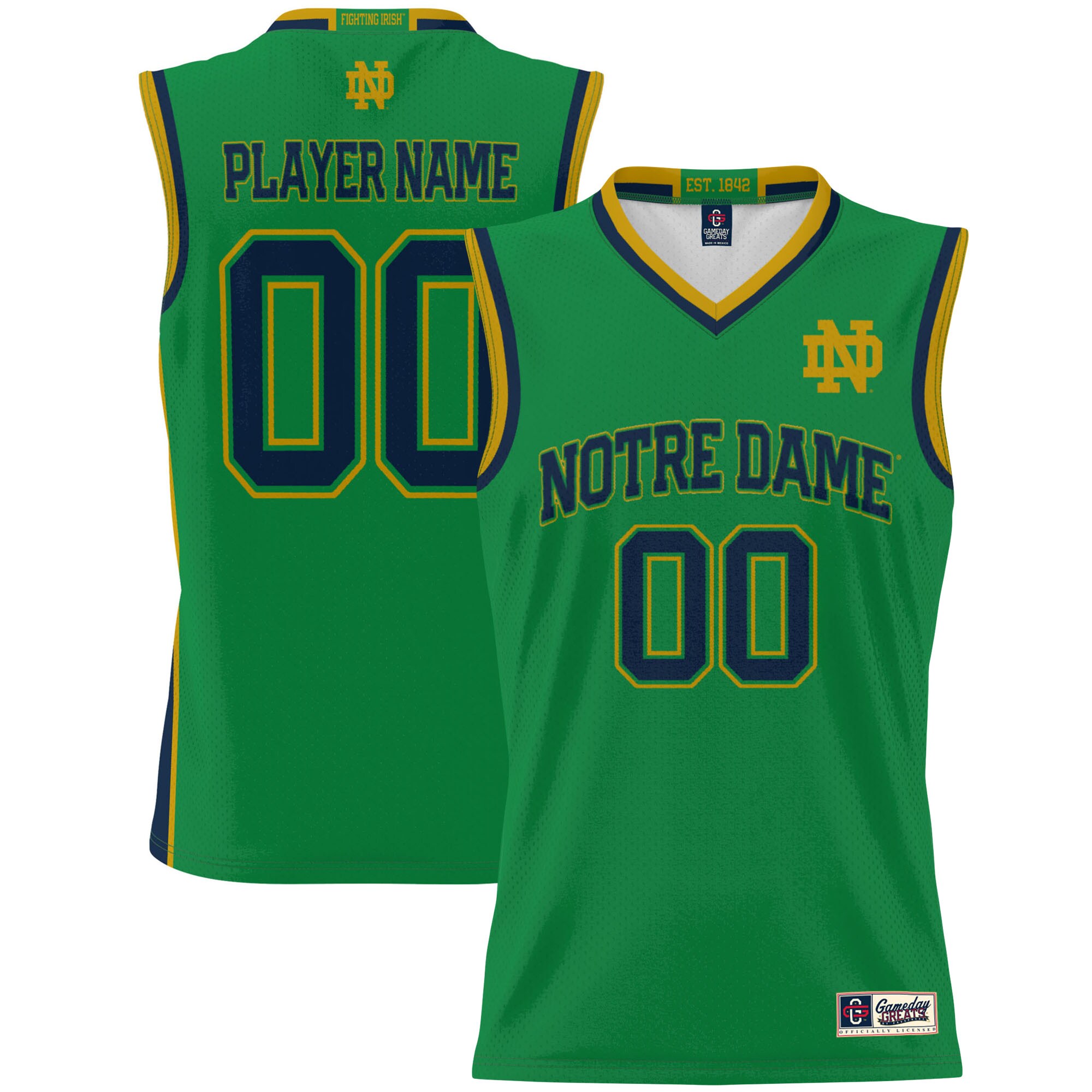 Notre Dame Fighting Irish Gameday Greats Youth NIL Pick A Player Lightweight Womens Basketball Jersey - Green