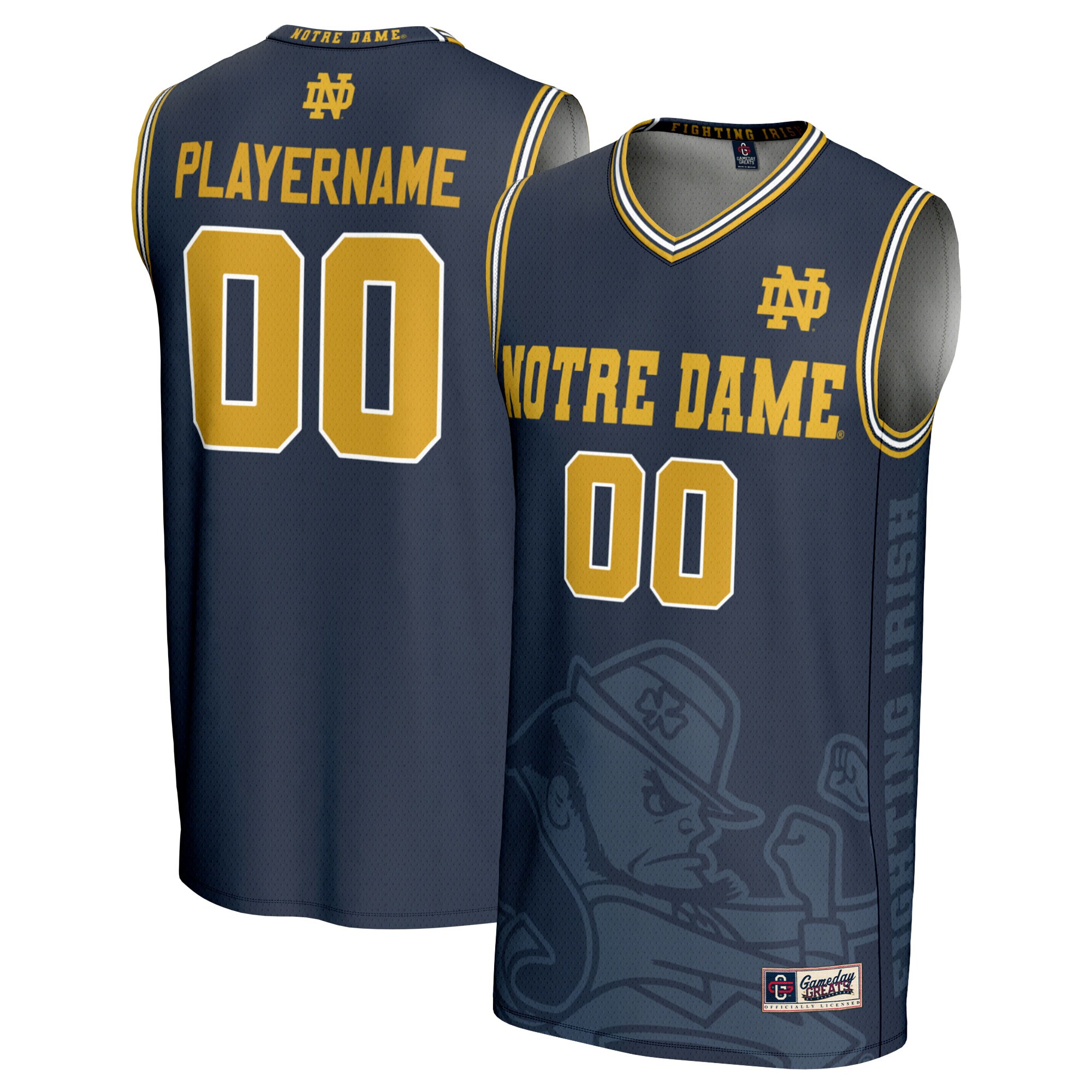 Notre Dame Fighting Irish Gameday Greats Youth NIL Pick A Player Womens Basketball Lightweight Icon Print Jersey - Navy