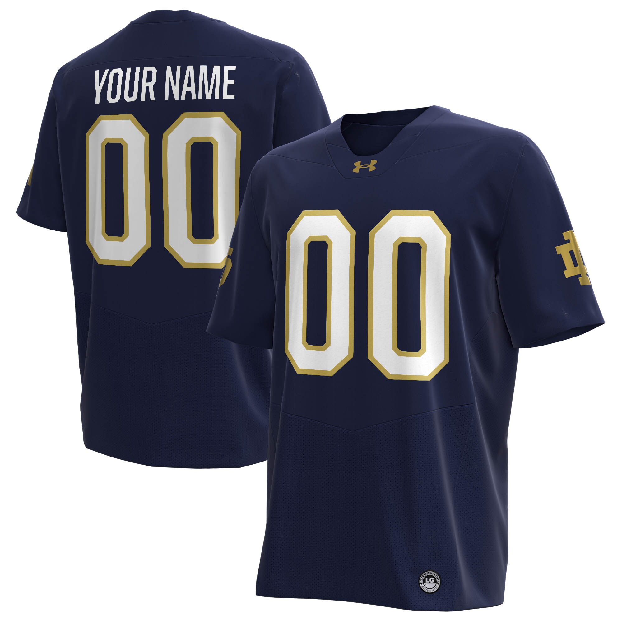 Notre Dame Fighting Irish Under Armour Custom Replica Football Jersey - Navy