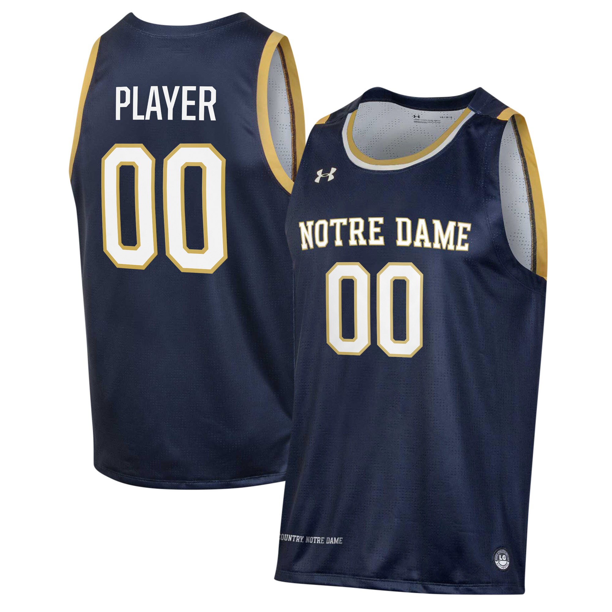 Notre Dame Fighting Irish Under Armour Pick A Player NIL Mens Basketball Jersey - Navy