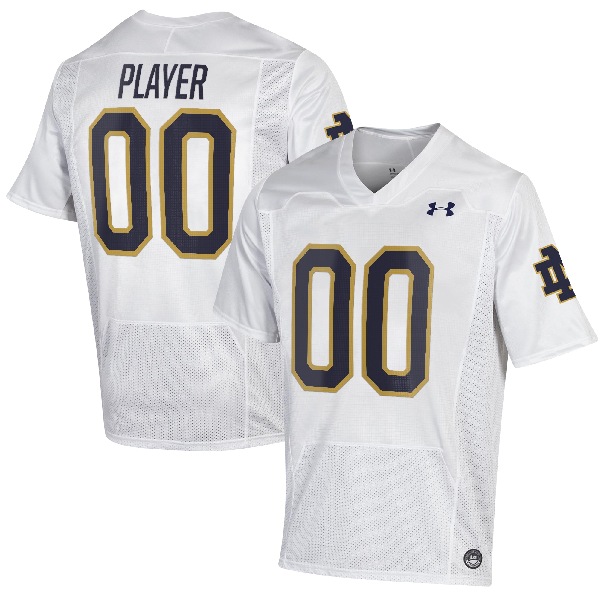 Notre Dame Fighting Irish Under Armour Pick A Player NIL Replica Football Jersey - White
