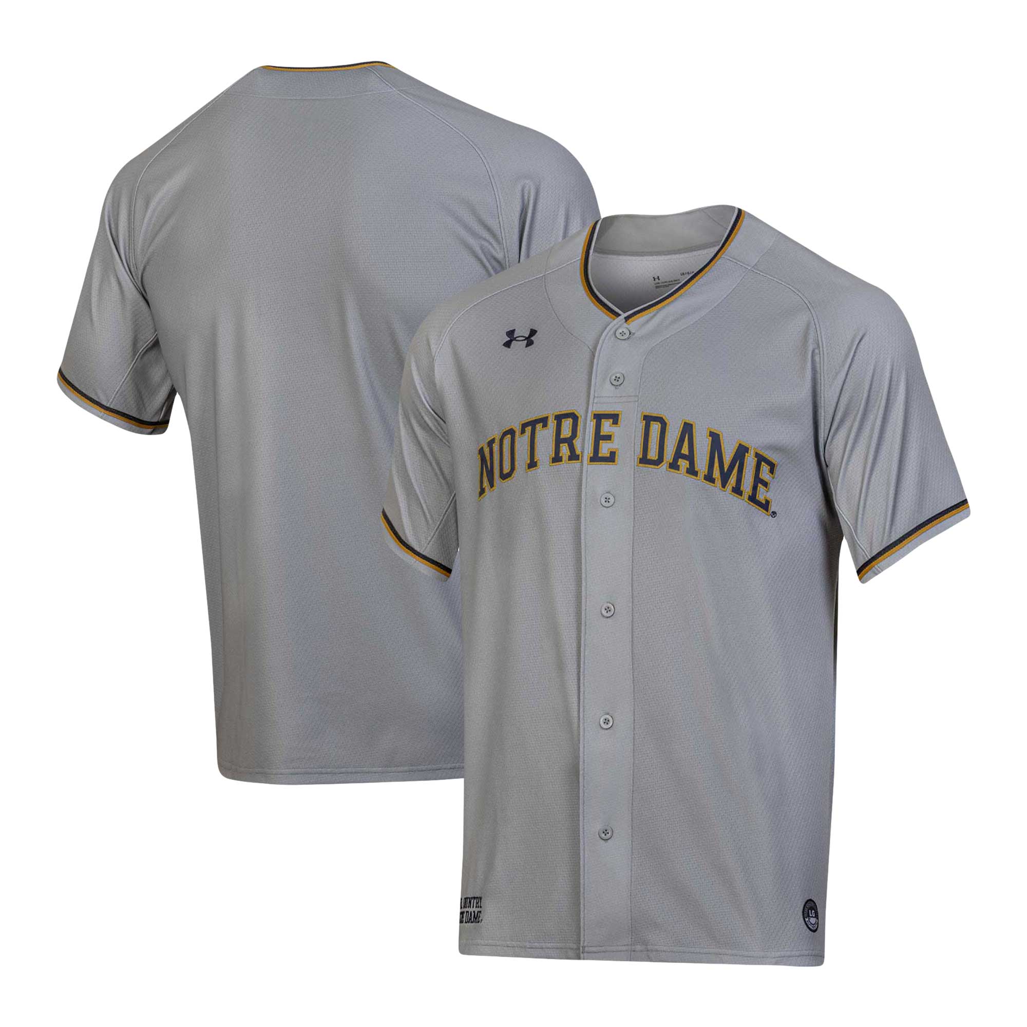 Notre Dame Fighting Irish Under Armour Replica Baseball Jersey - Gray