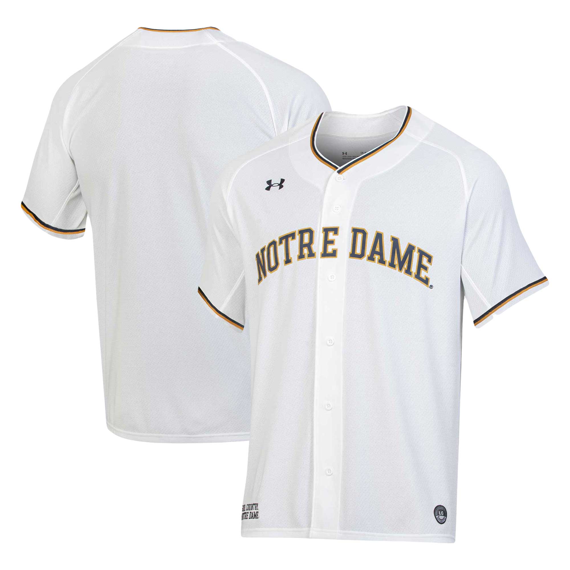 Notre Dame Fighting Irish Under Armour Replica Baseball Jersey - White