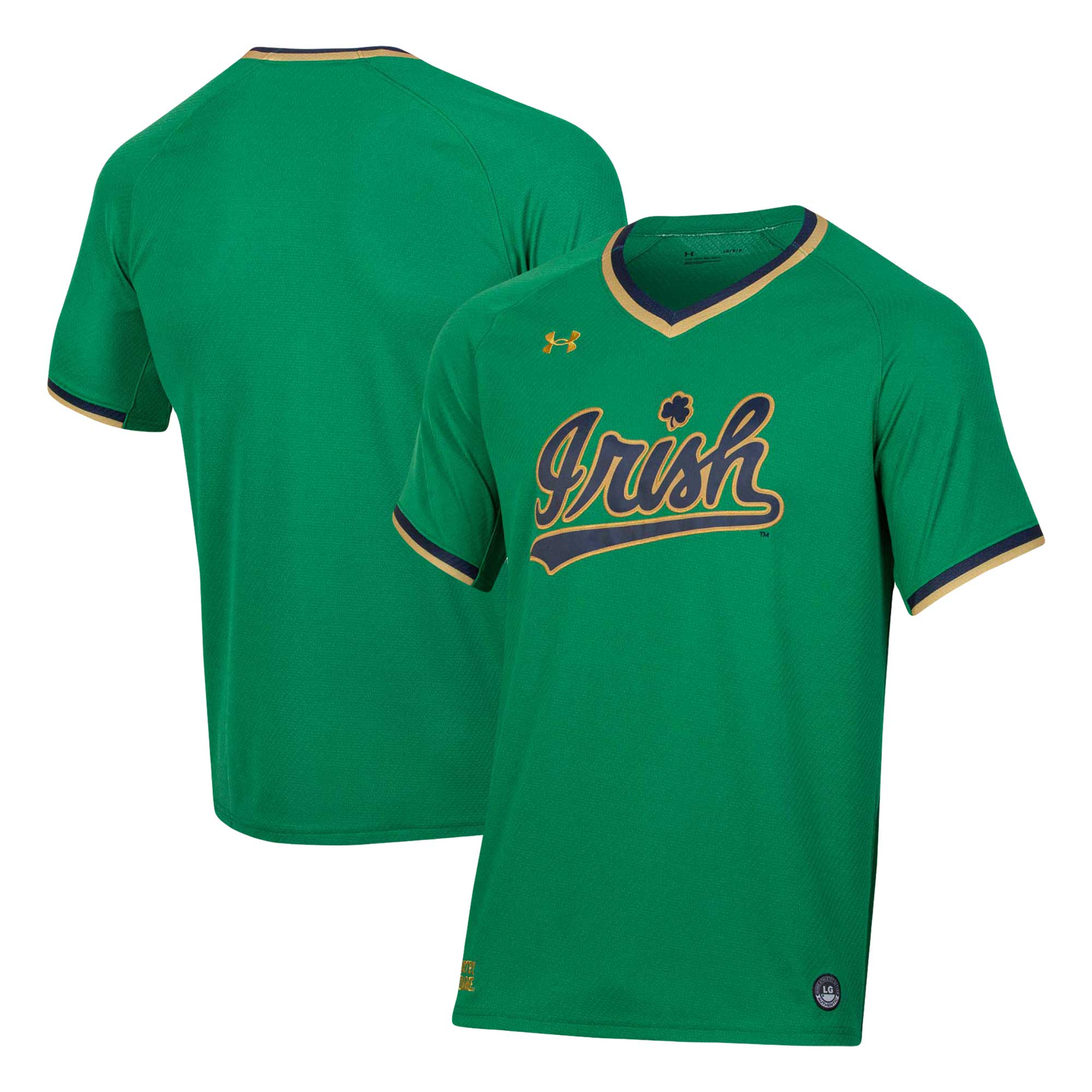 Notre Dame Fighting Irish Under Armour Softball V Neck Jersey - Green