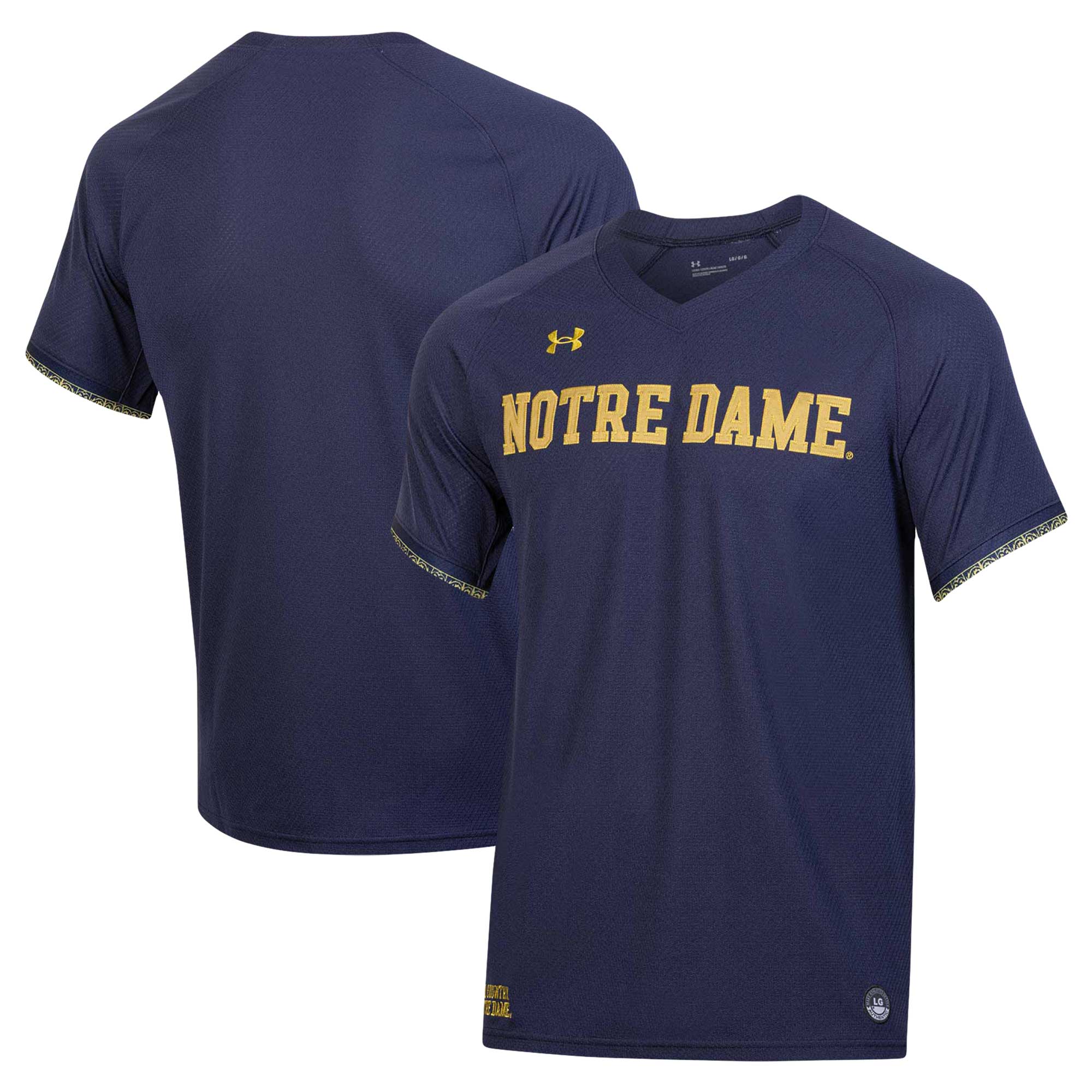 Notre Dame Fighting Irish Under Armour Softball V Neck Jersey - Navy