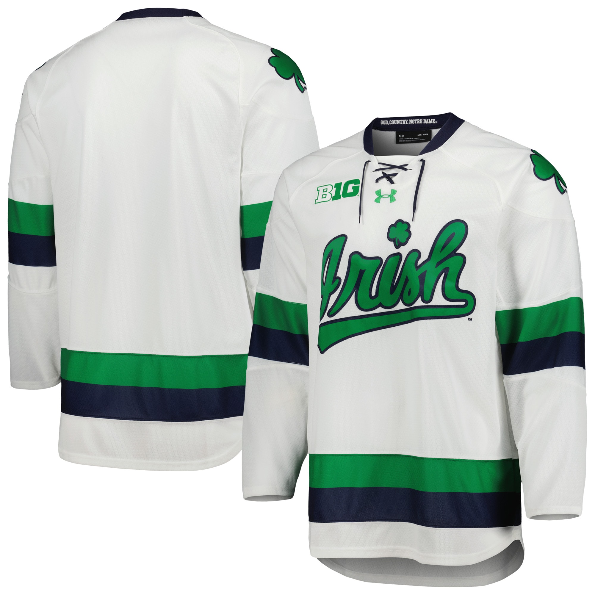 Notre Dame Fighting Irish Under Armour Team Replica Hockey Jersey - White