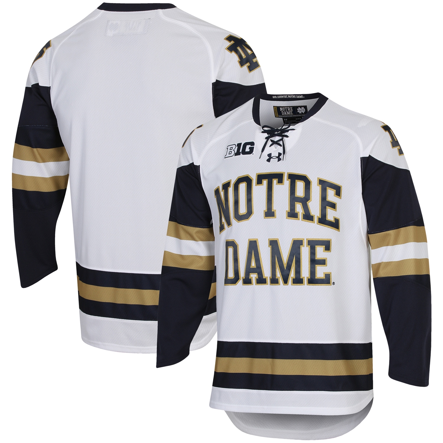Notre Dame Fighting Irish Under Armour UA Replica Hockey Jersey - White
