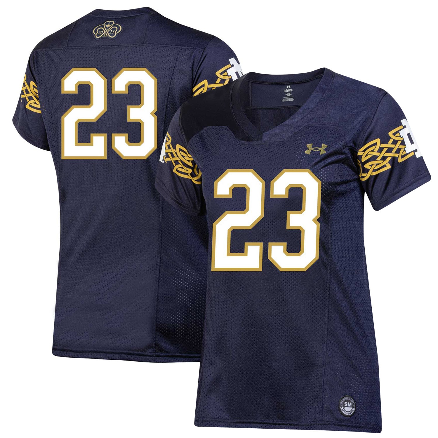 Notre Dame Fighting Irish Under Armour Womens 2023 Aer Lingus College Football Classic Replica Jersey - Navy