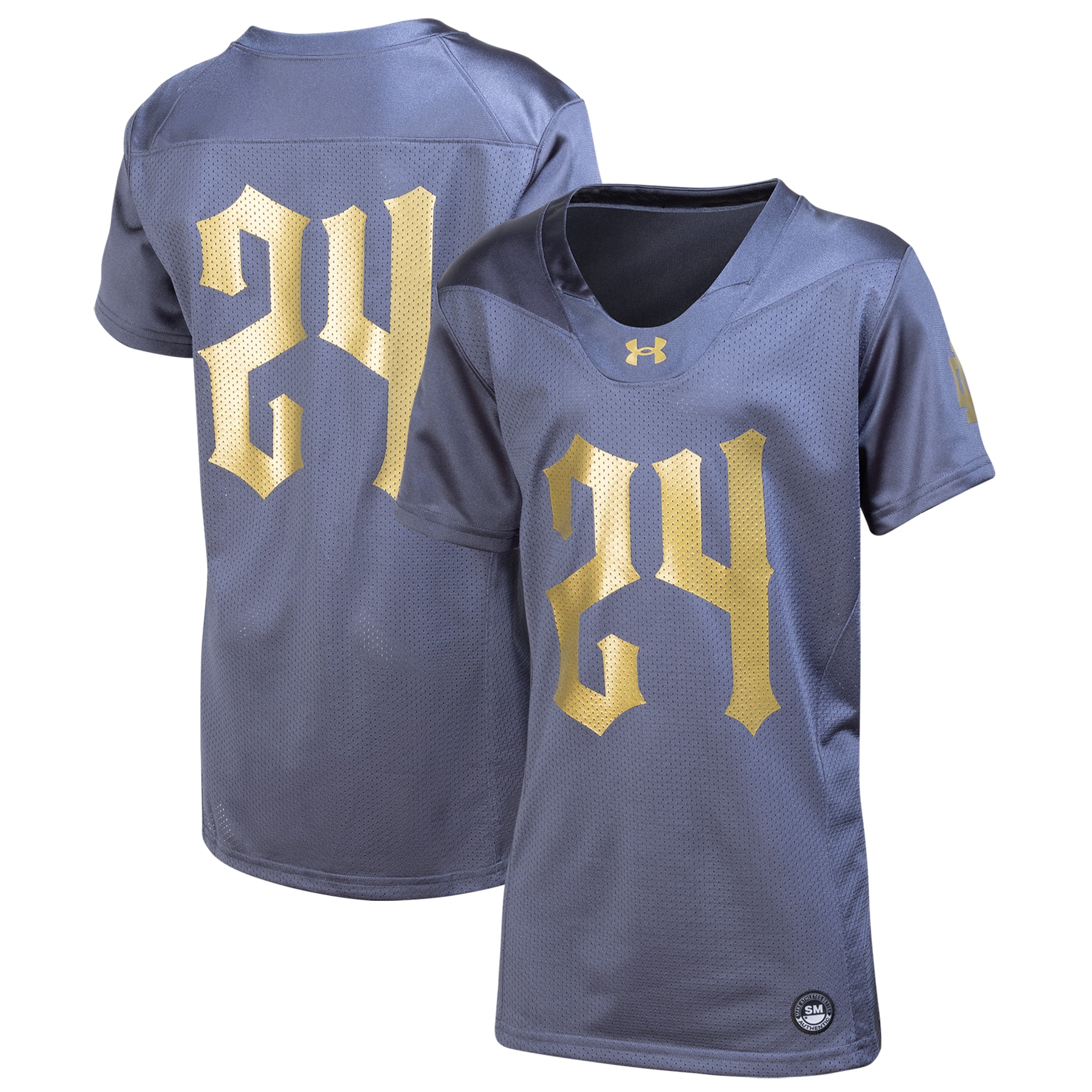 Notre Dame Fighting Irish Under Armour Youth 2024 Shamrock Series Replica Jersey - Navy