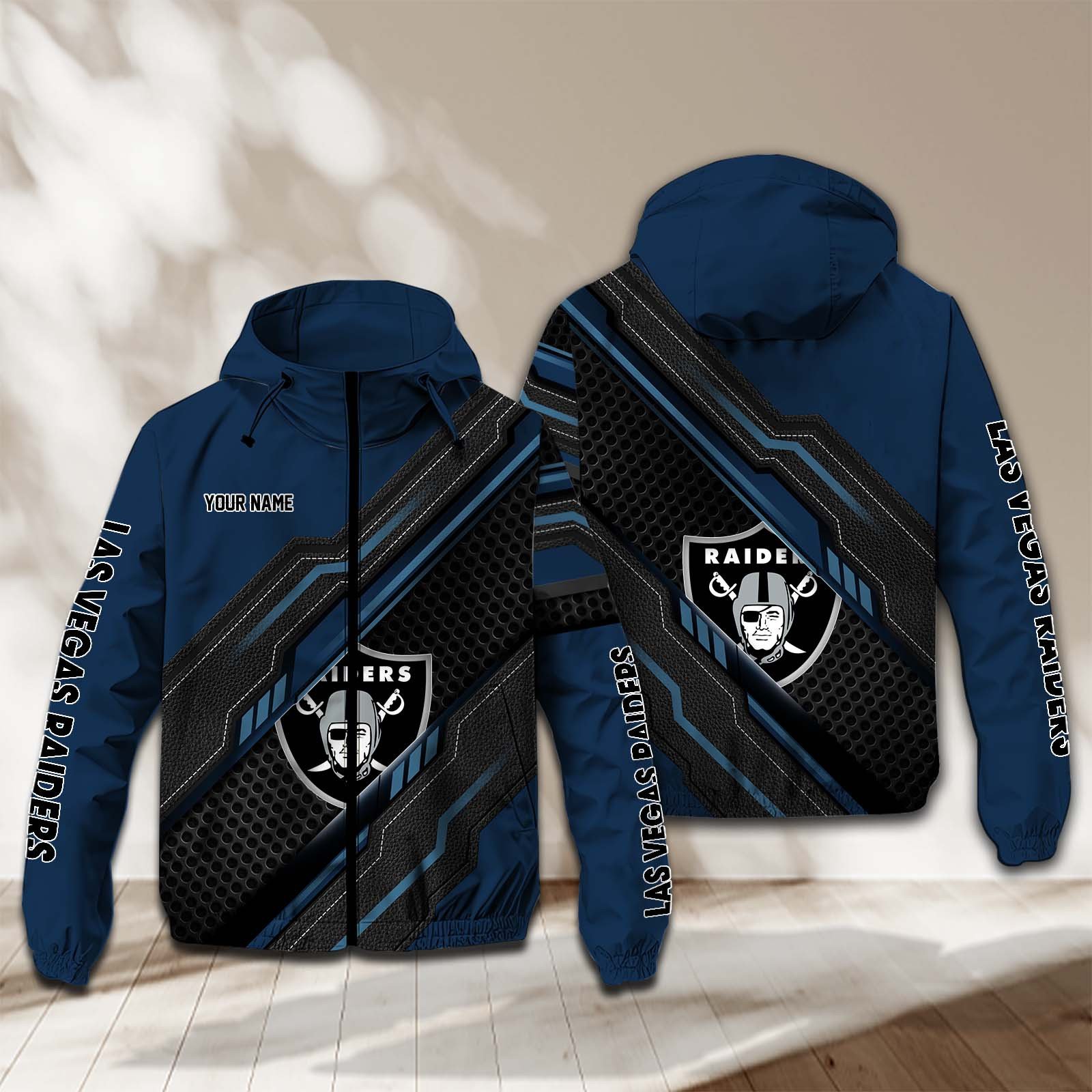 Oakland Raiders NFL Personalized Windbreaker Jacket For Fan